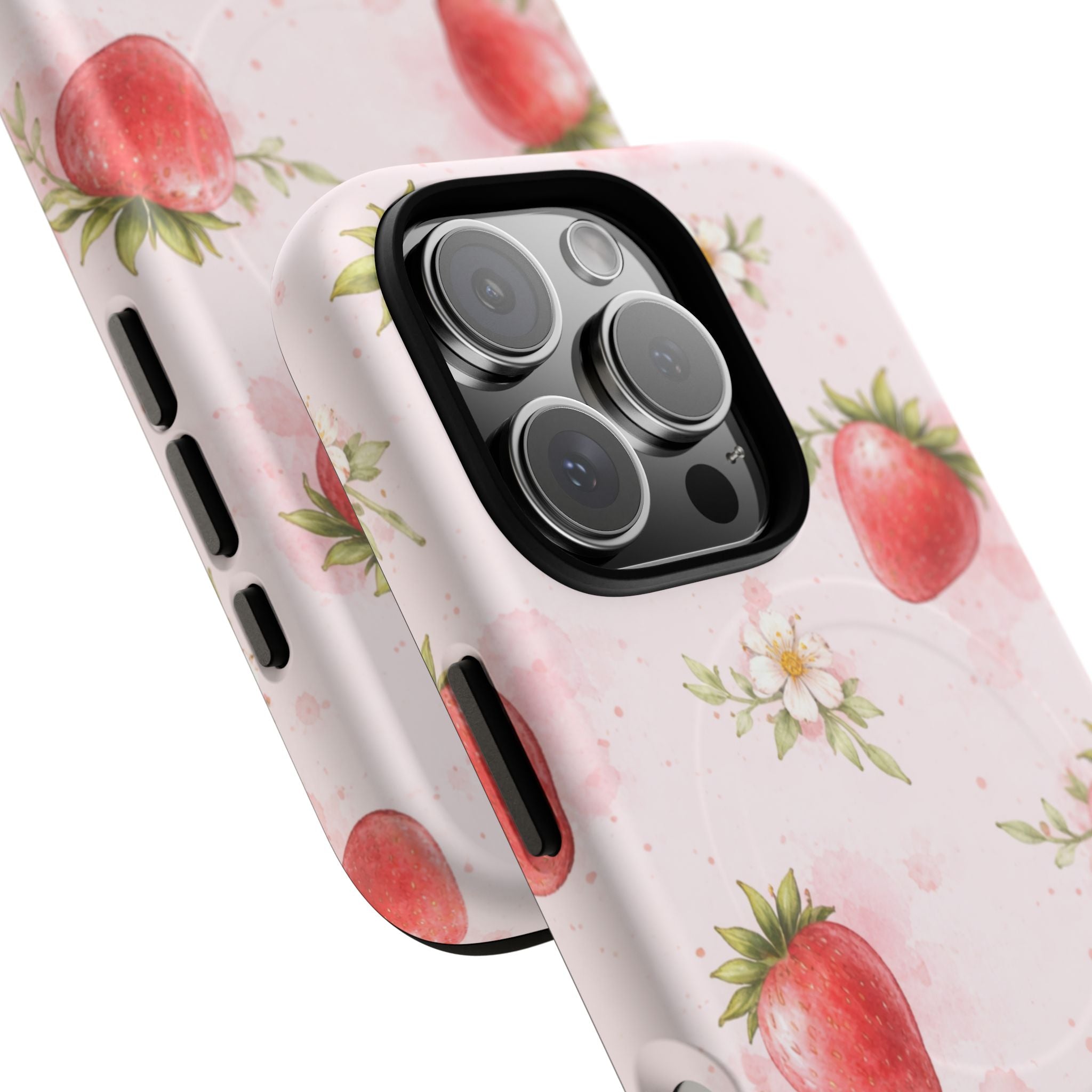 Strawberry Blossom iPhone Case – MagSafe Compatible