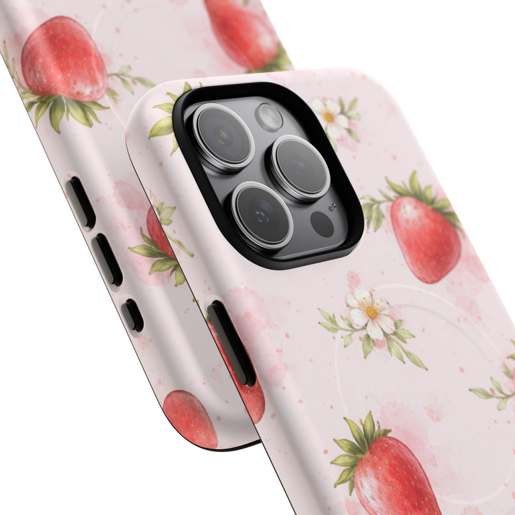 Strawberry Blossom iPhone Case – MagSafe Compatible