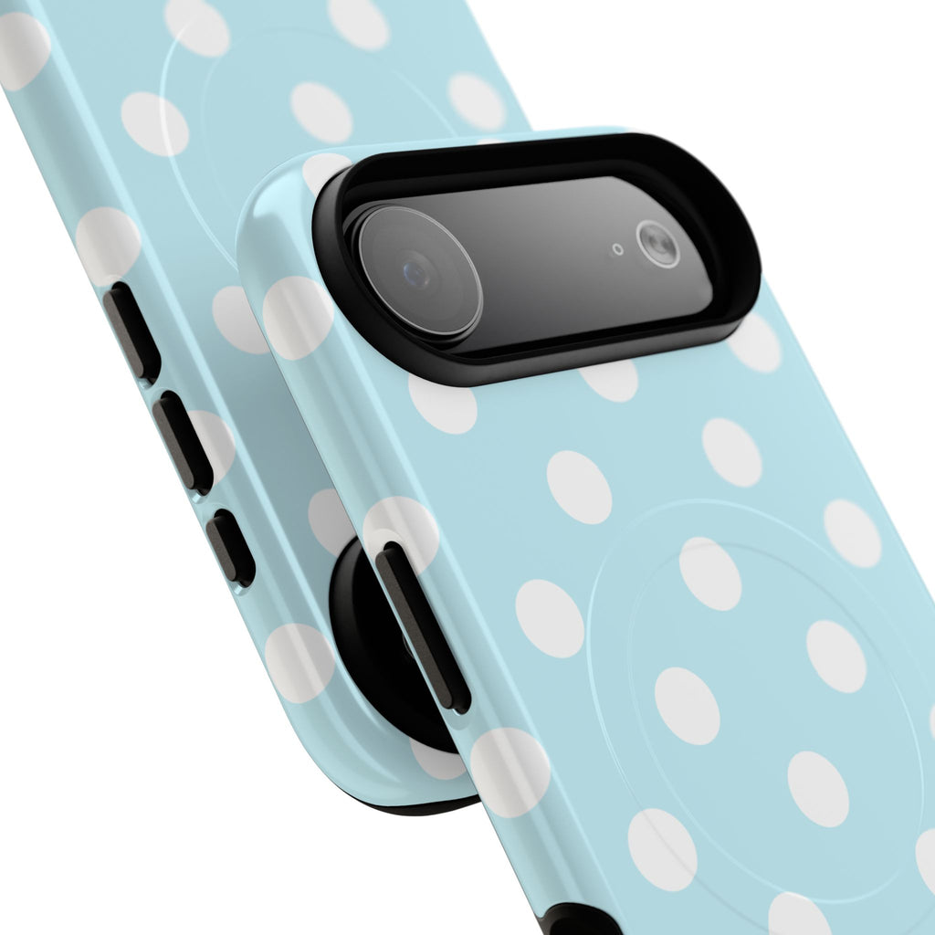 Blue Polka Dot iPhone Case – MagSafe Compatible