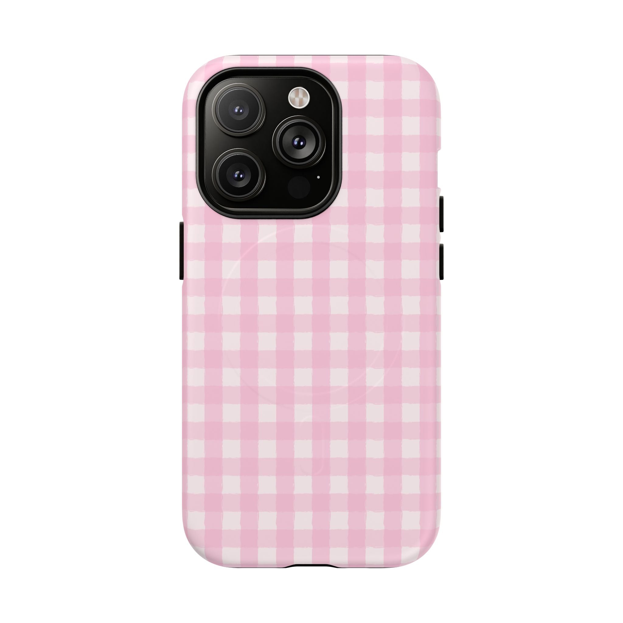 Pink Gingham iPhone Case – MagSafe Compatible