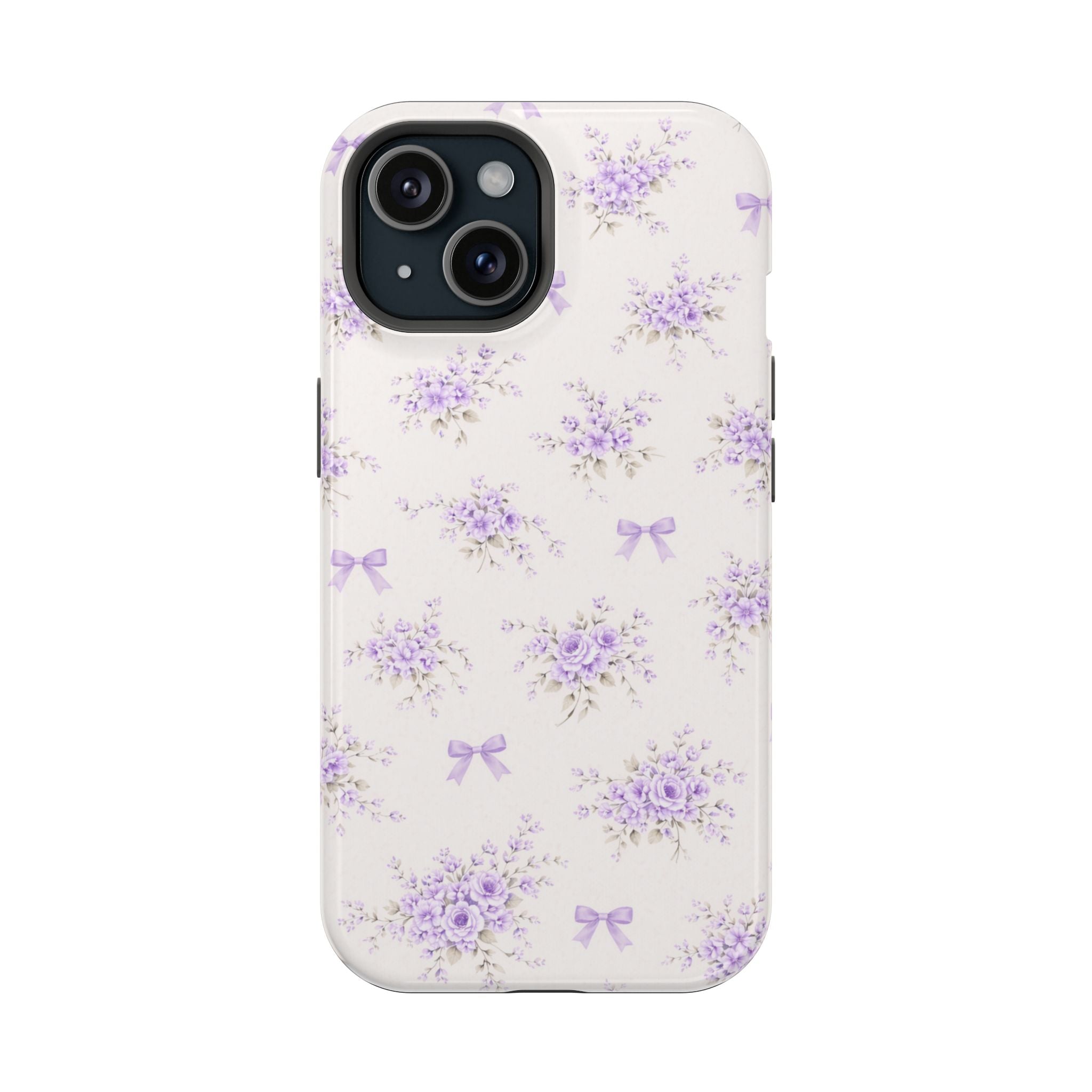 Lavender Bouquet Pattern iPhone Case | Magnetic Impact-Resistant Case