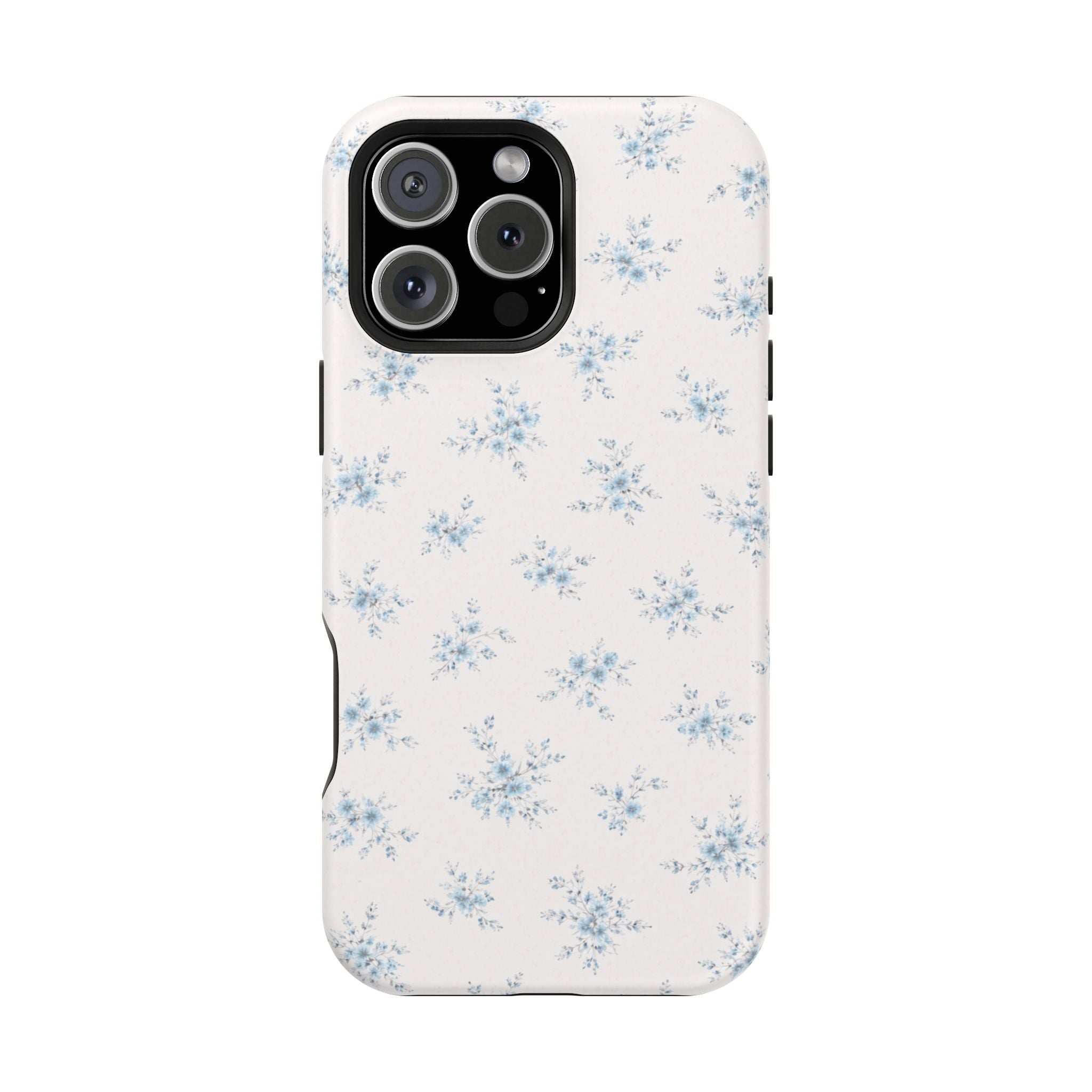 Blue Floral Pattern iPhone Case | Magnetic Impact-Resistant Case