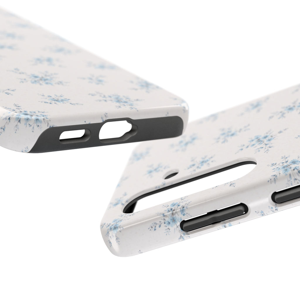 Blue Baby Breath Floral Samsung Galaxy Tough Phone Case, Delicate Botanical Print