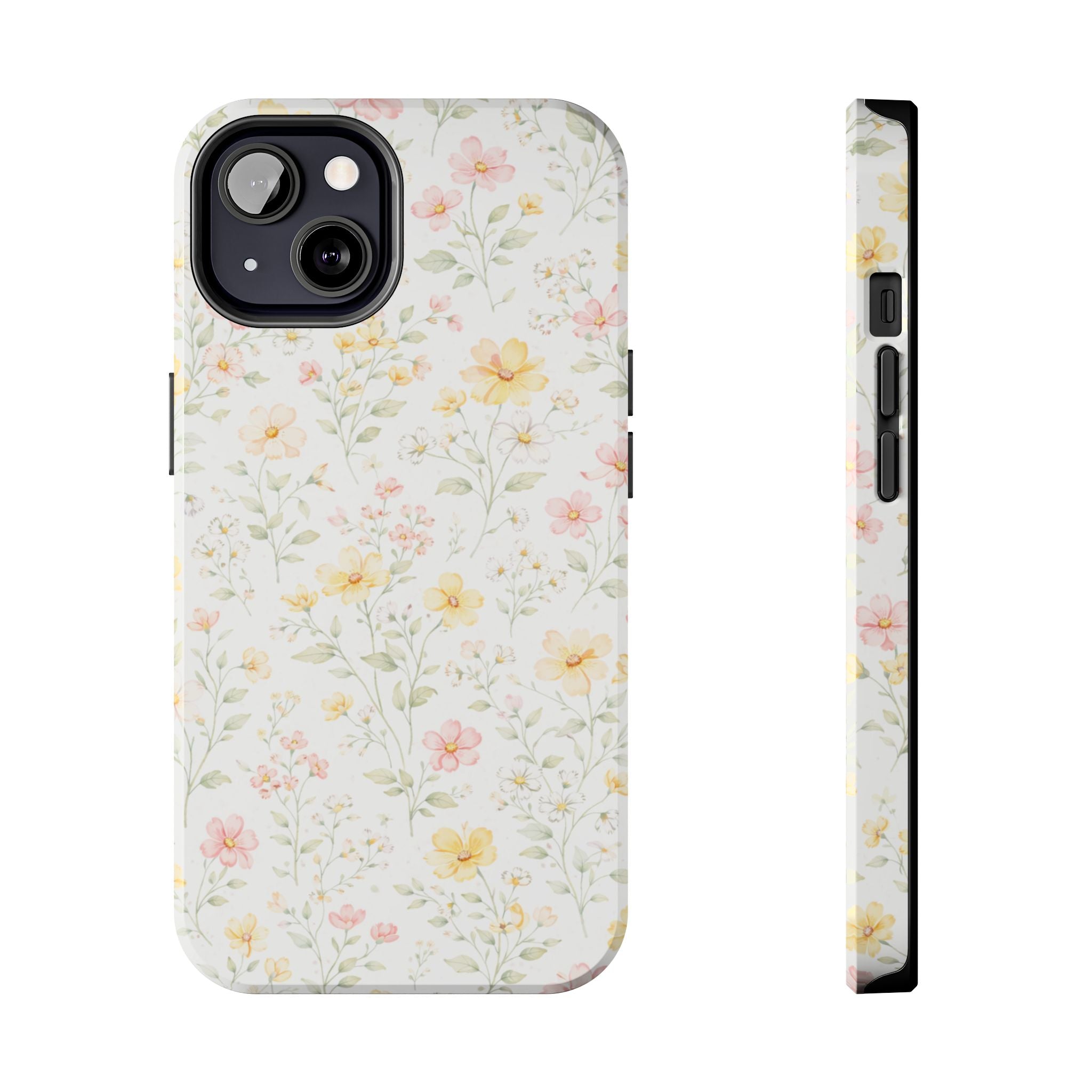 Delicate Pastel Wildflowers Tough Phone Case, Floral Botanical Pattern