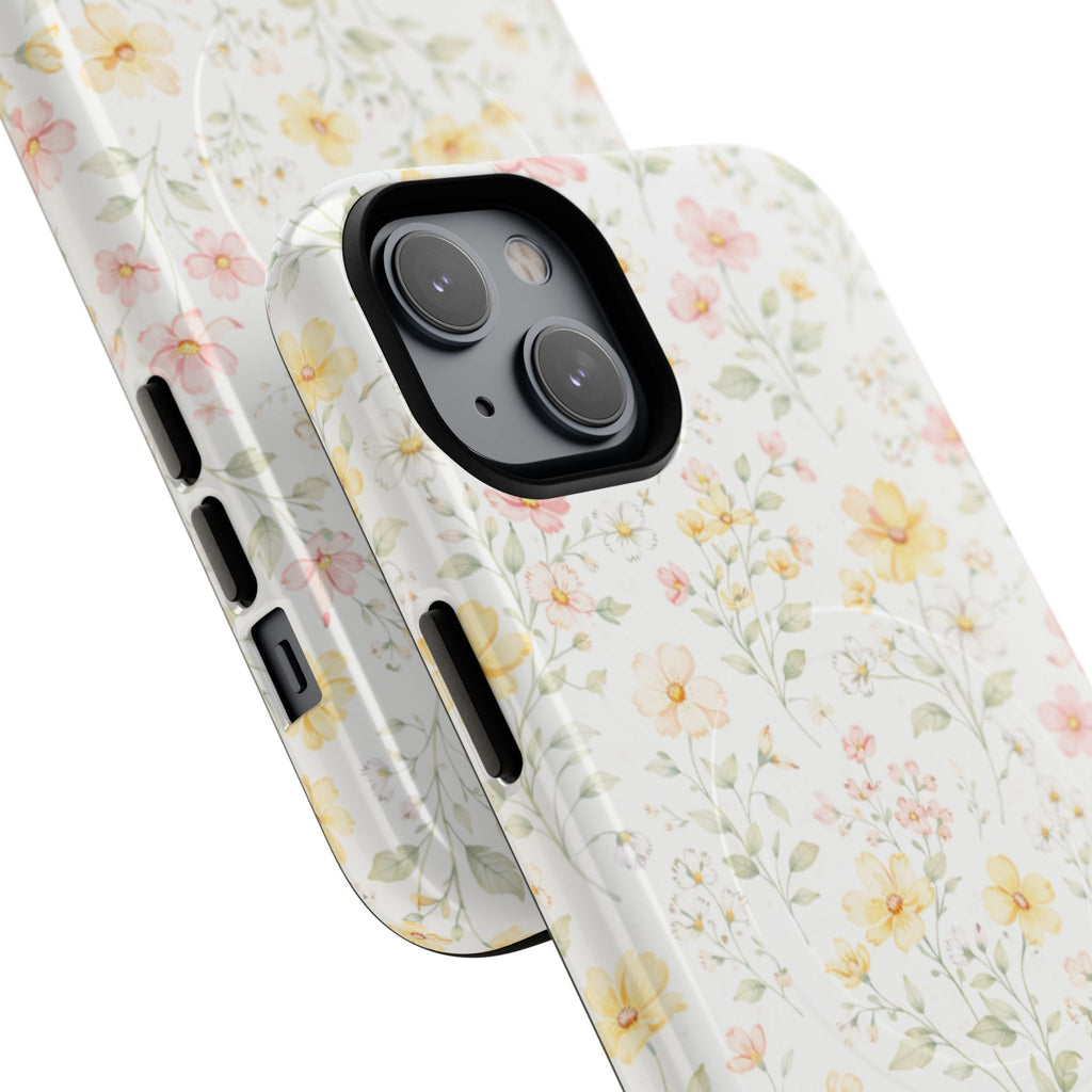 Floral Meadow Tough Magnetic Phone Case | Pastel Wildflower iPhone Cover