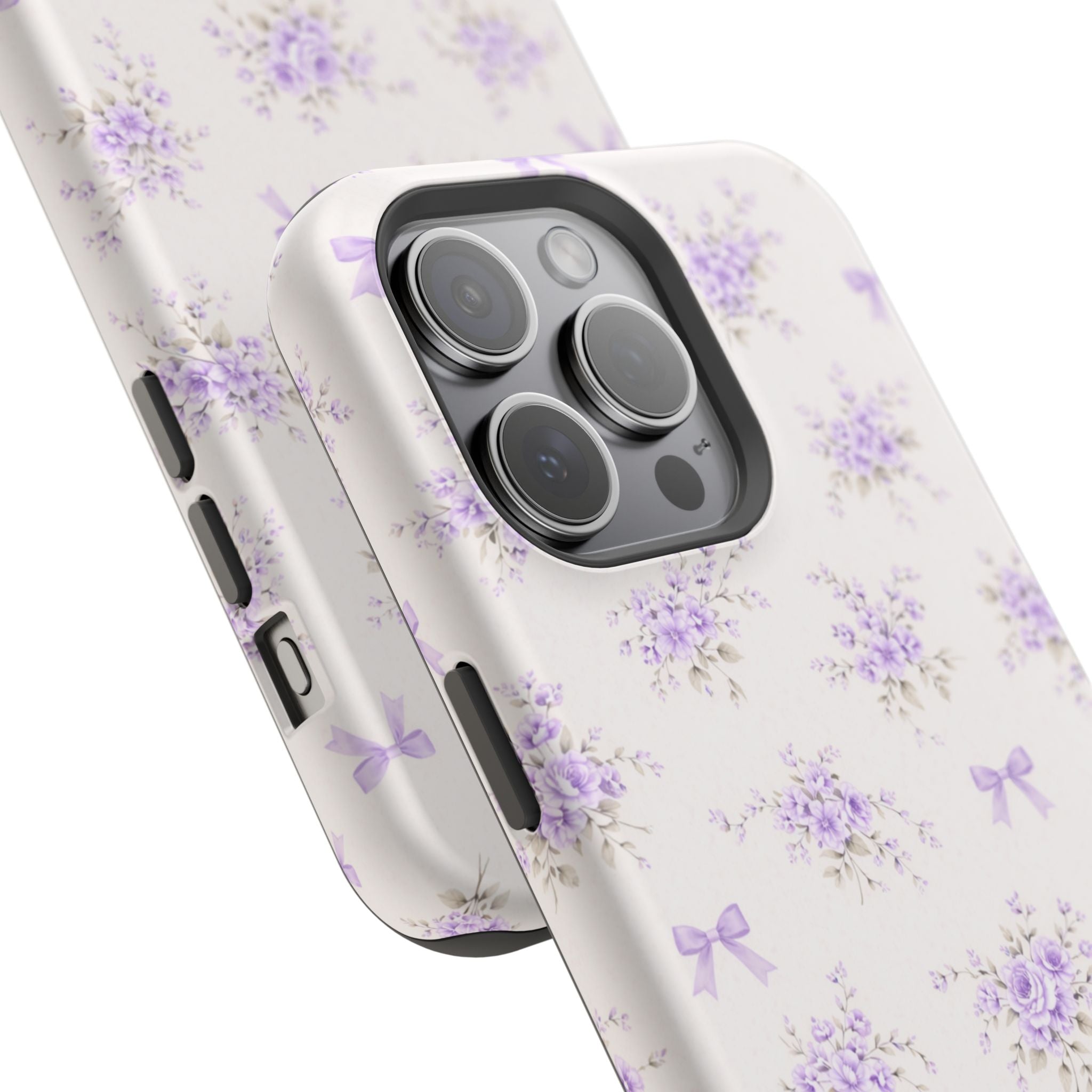 Lavender Bouquet Pattern iPhone Case | Magnetic Impact-Resistant Case