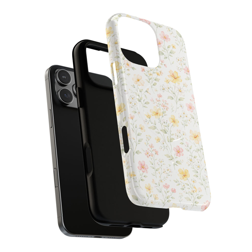 Floral Meadow Tough Magnetic Phone Case | Pastel Wildflower iPhone Cover