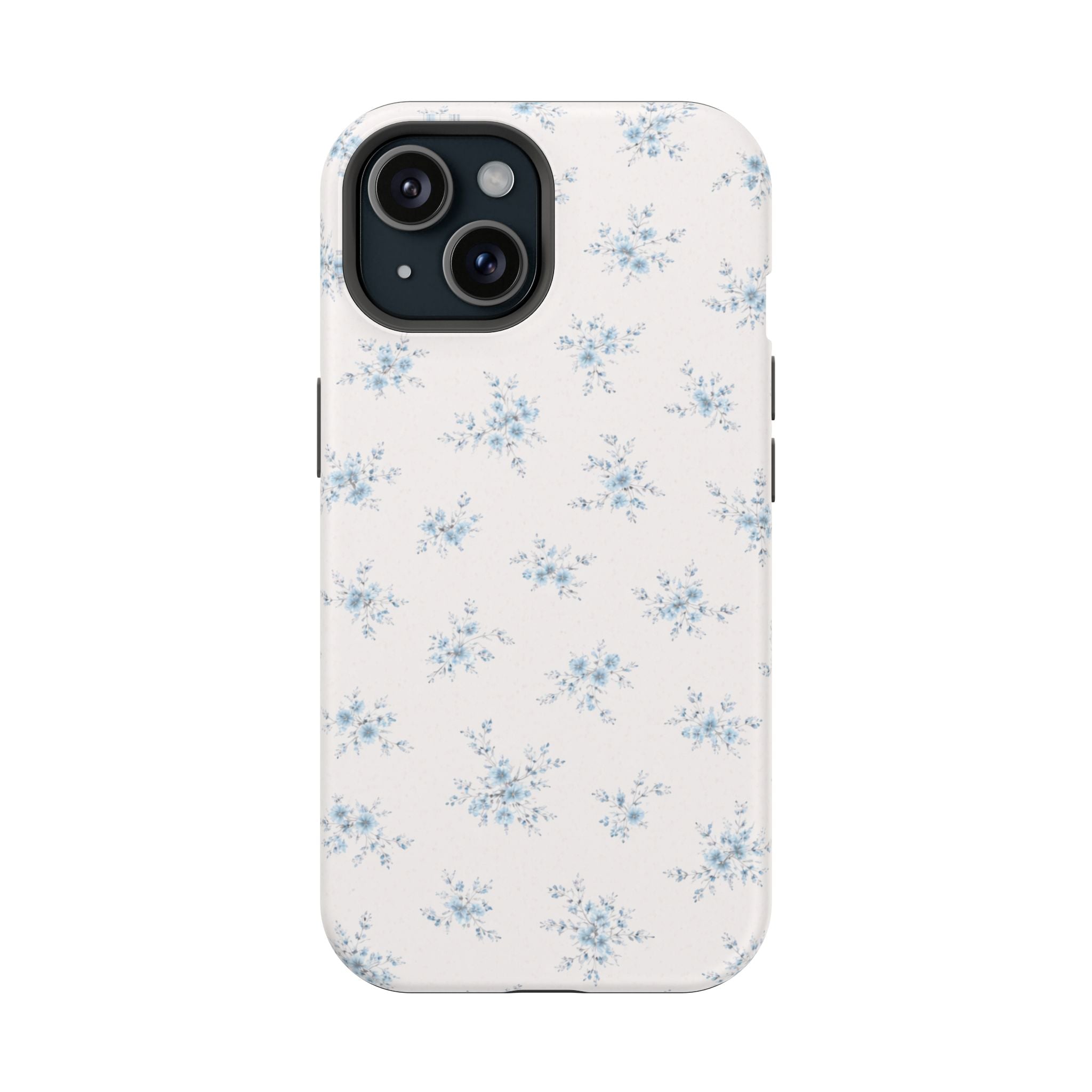 Blue Floral Pattern iPhone Case | Magnetic Impact-Resistant Case