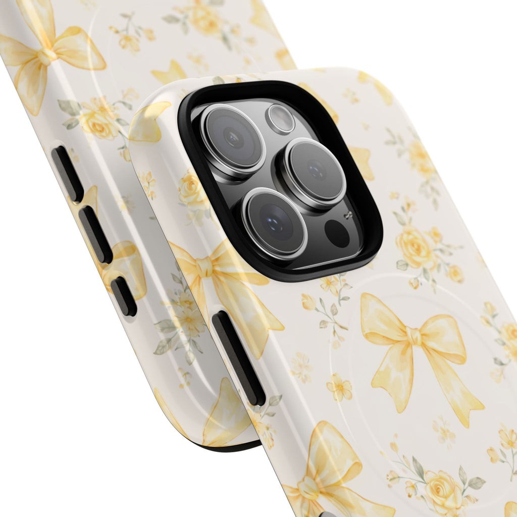 Yellow Rose Bow iPhone Case – MagSafe Compatible