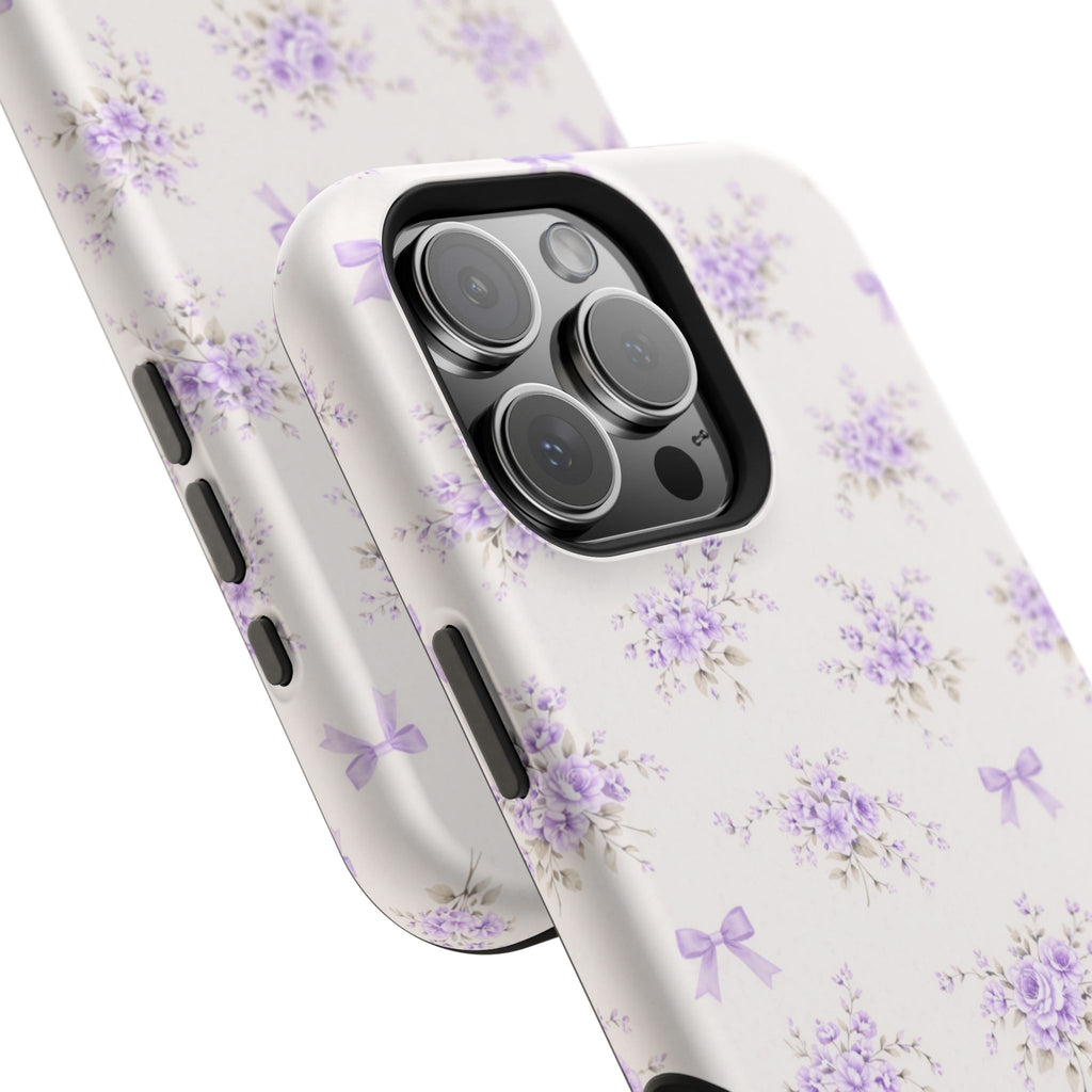 Lavender Bouquet Pattern iPhone Case | Magnetic Impact-Resistant Case
