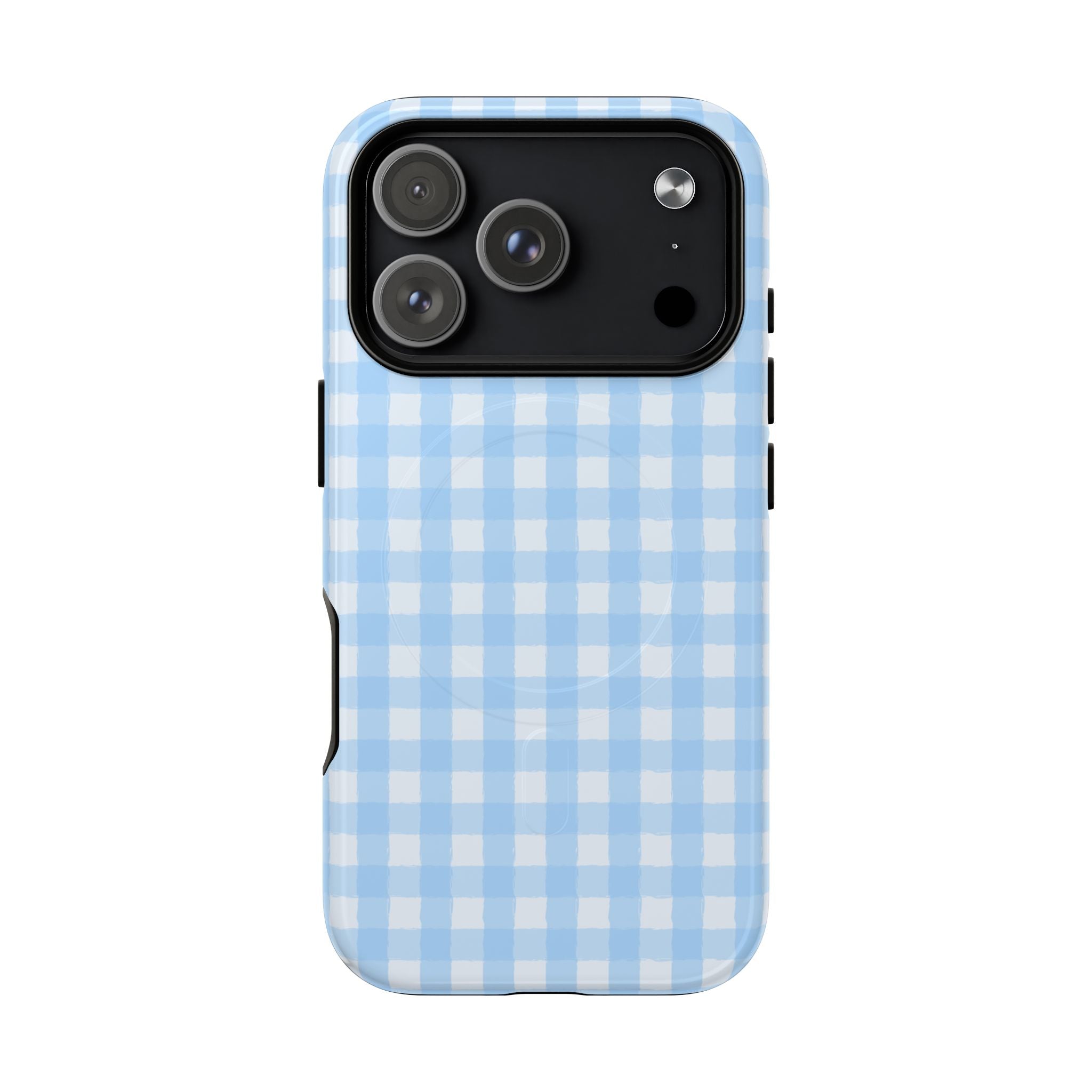 Blue Gingham iPhone Case – MagSafe Compatible