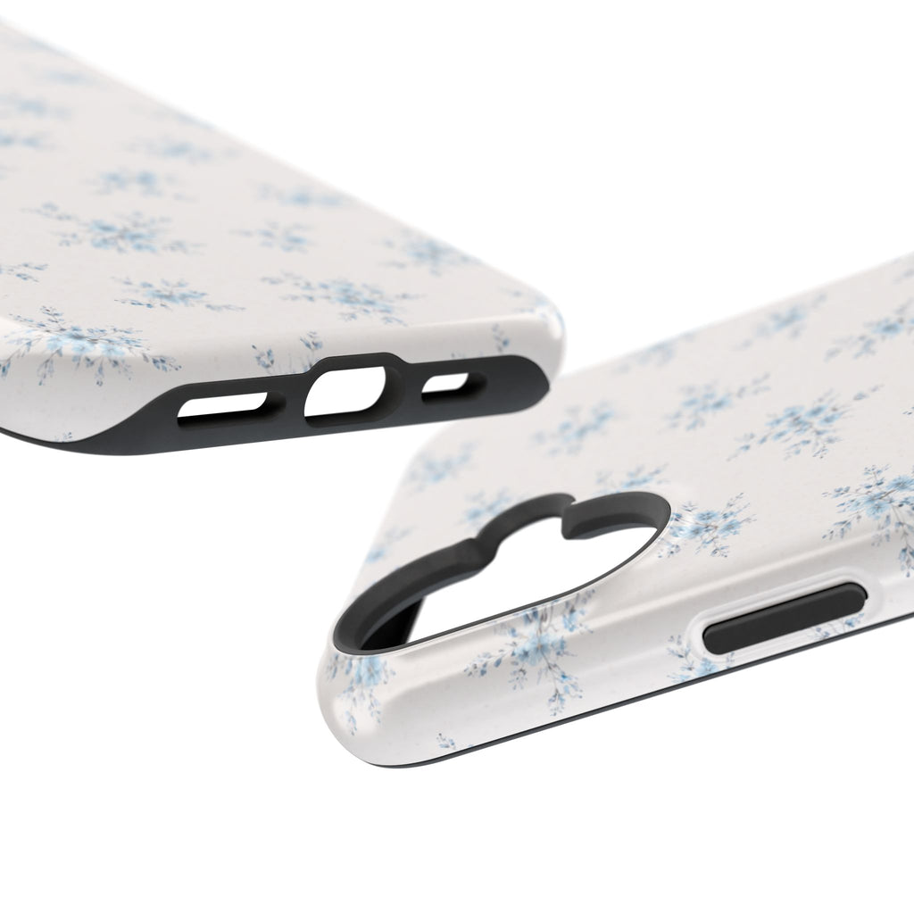 Blue Floral Pattern iPhone Case | Magnetic Impact-Resistant Case