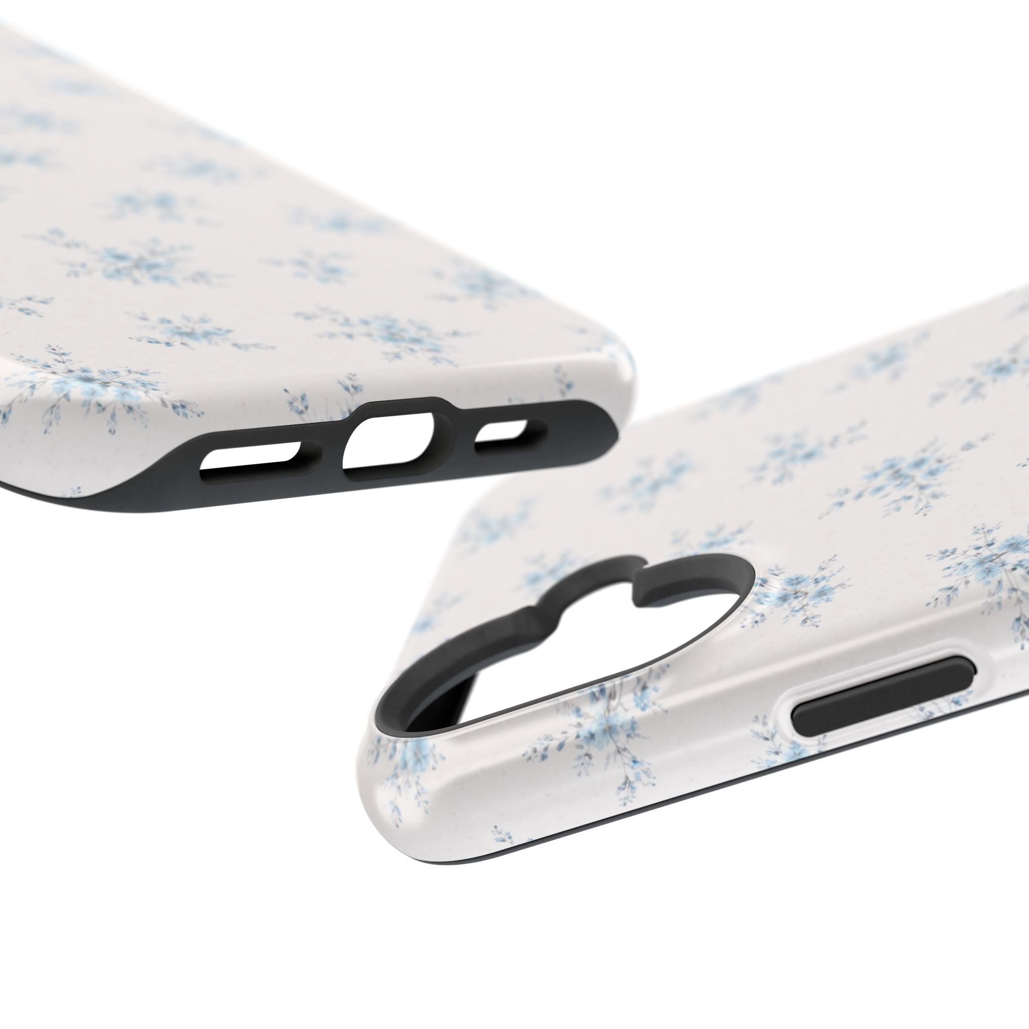 Blue Floral Pattern iPhone Case | Magnetic Impact-Resistant Case