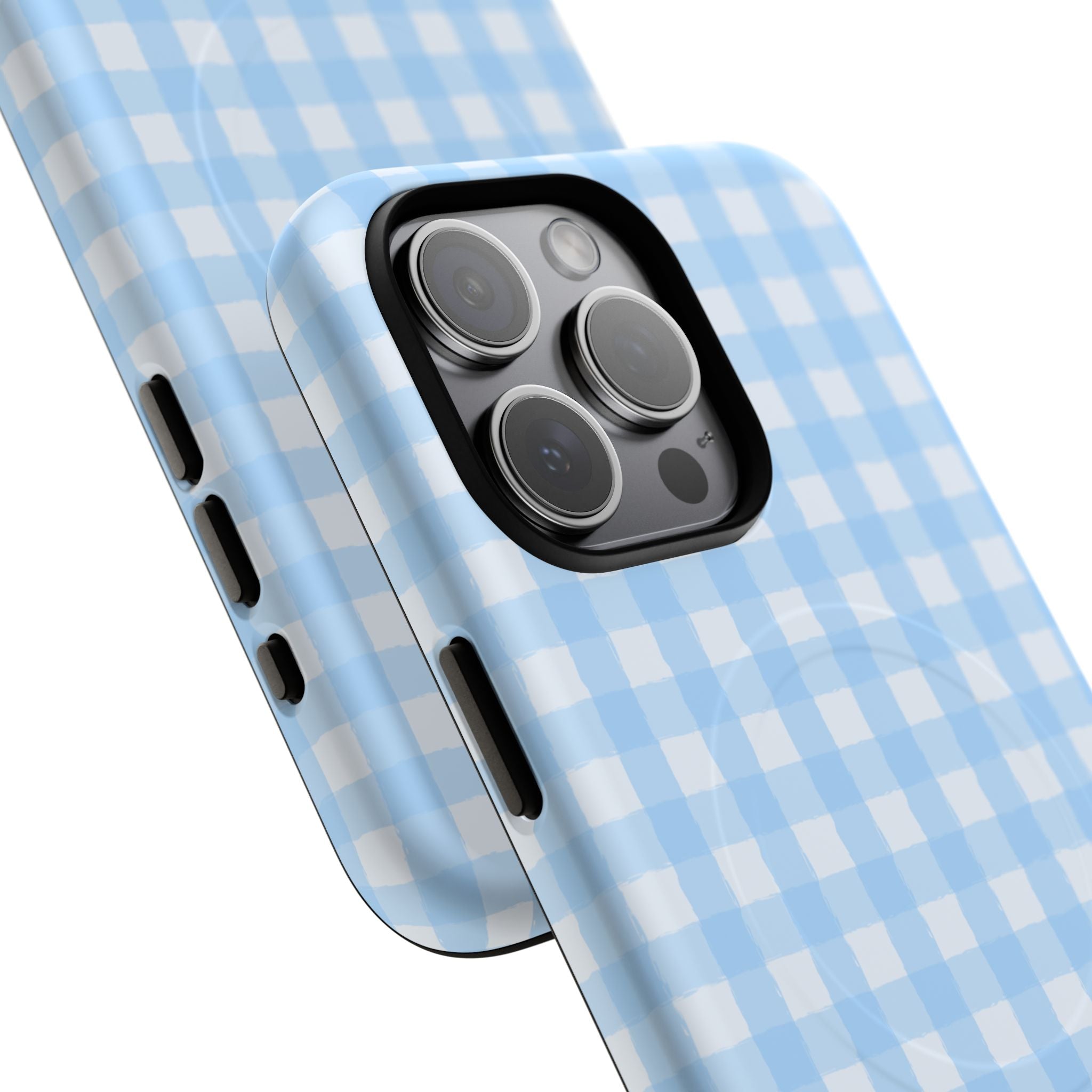 Blue Gingham iPhone Case – MagSafe Compatible