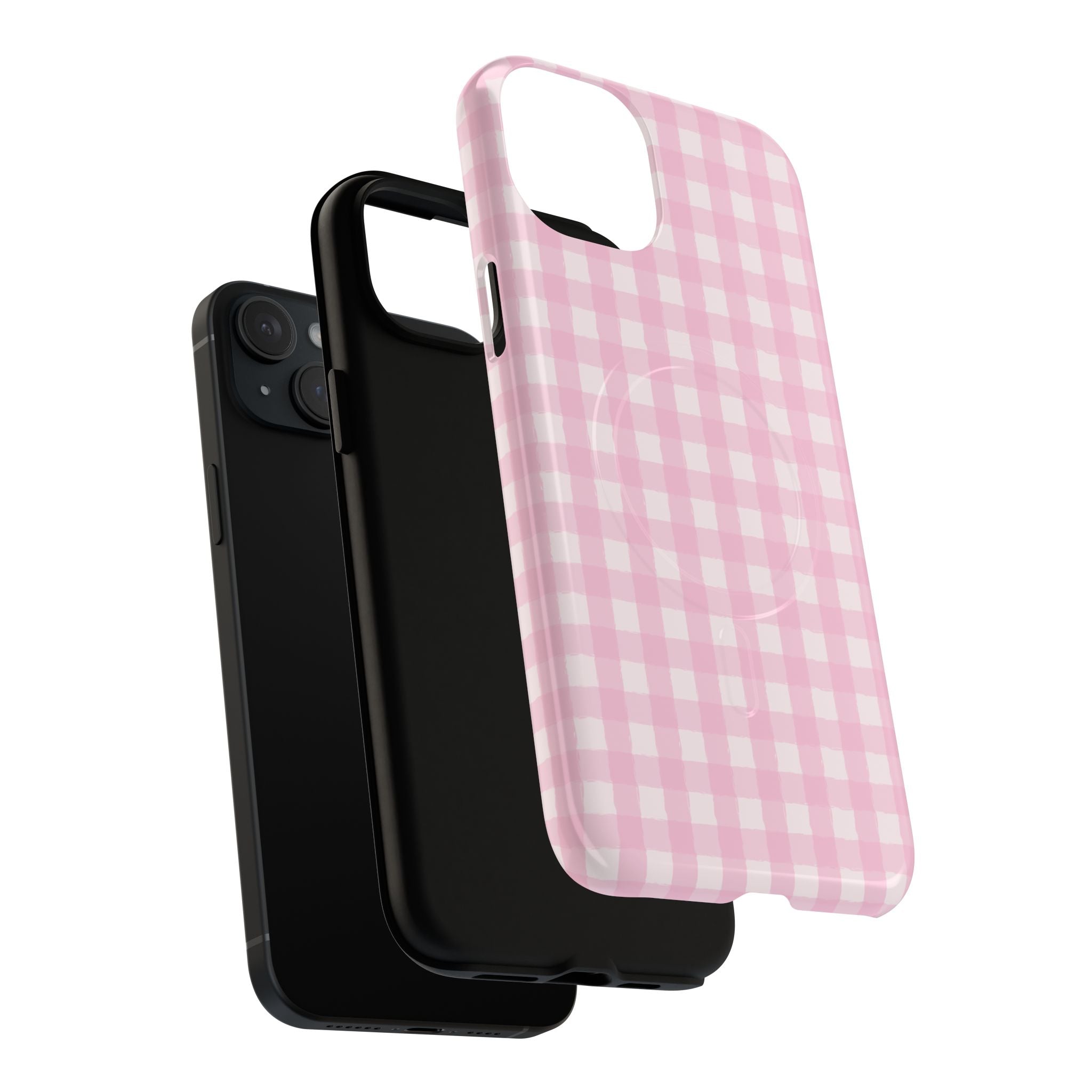 Pink Gingham iPhone Case – MagSafe Compatible
