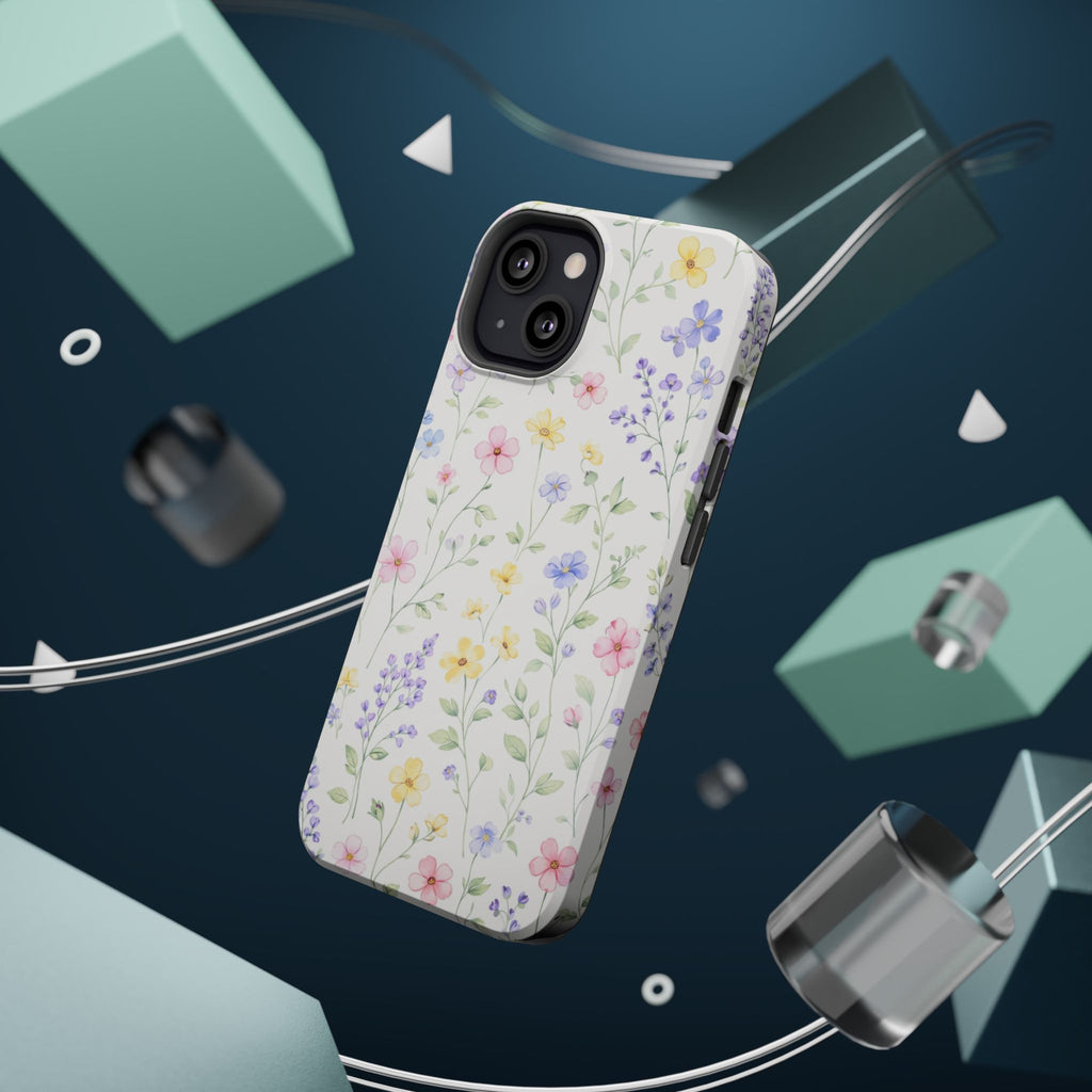 Pastel Wildflower Pattern iPhone Case | Magnetic Impact-Resistant Case