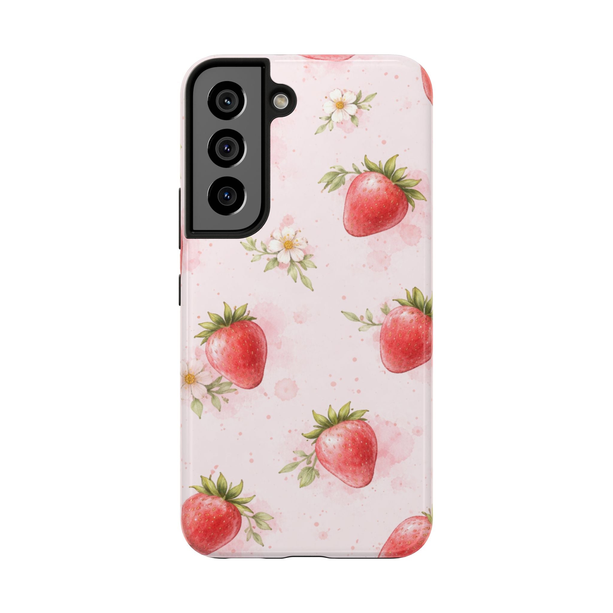 Watercolor Strawberry Tough Phone Case, Sweet Fruit Design