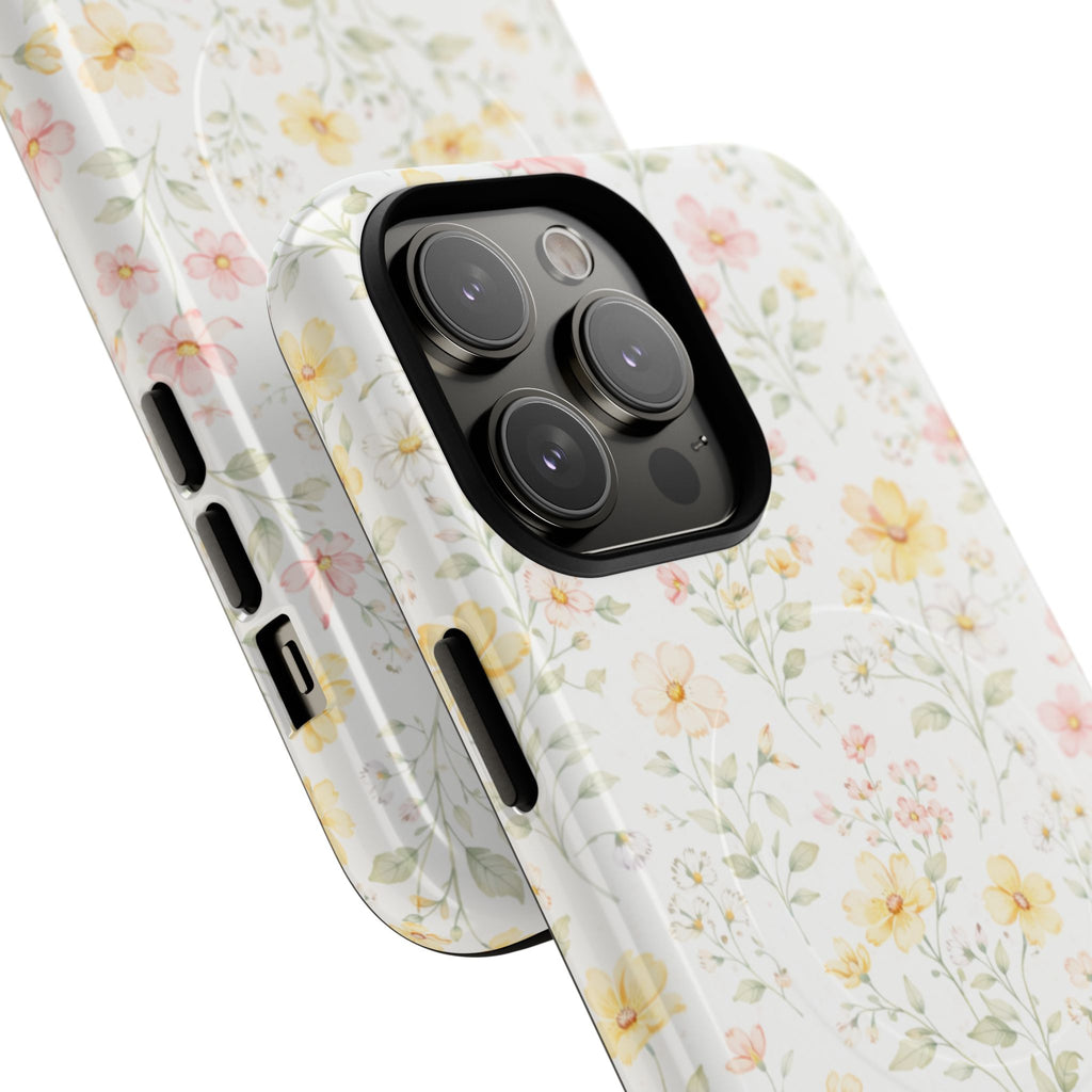 Floral Meadow Tough Magnetic Phone Case | Pastel Wildflower iPhone Cover