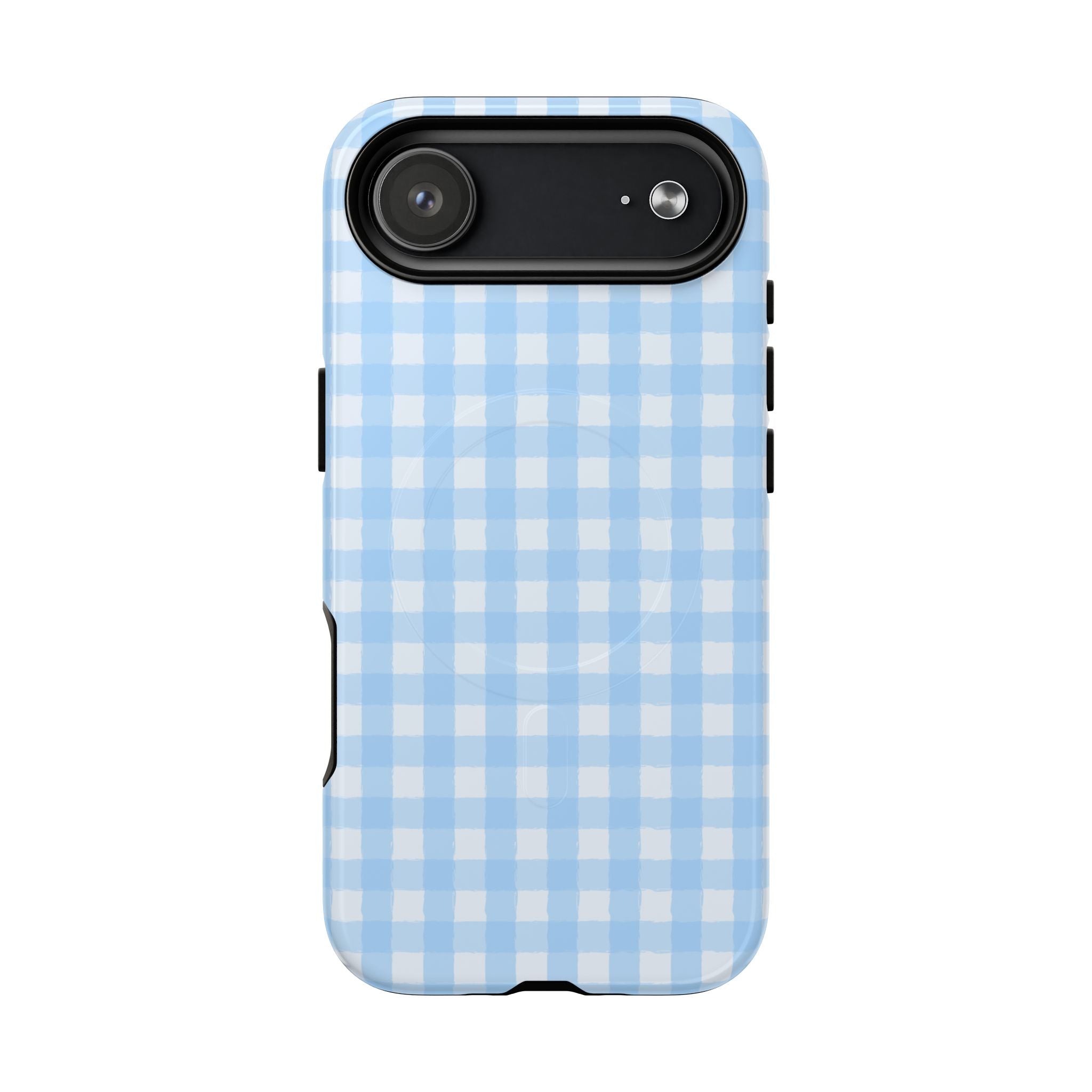 Blue Gingham iPhone Case – MagSafe Compatible