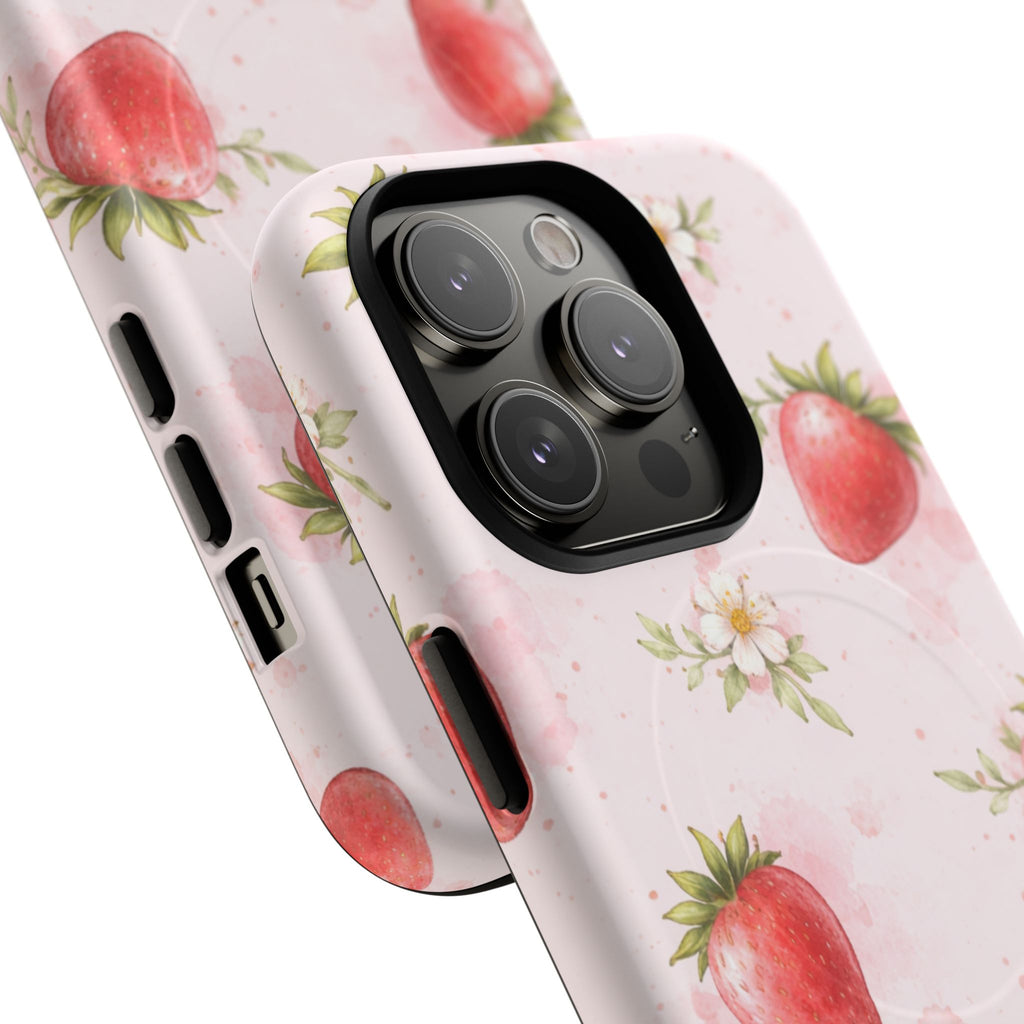 Strawberry Blossom iPhone Case – MagSafe Compatible