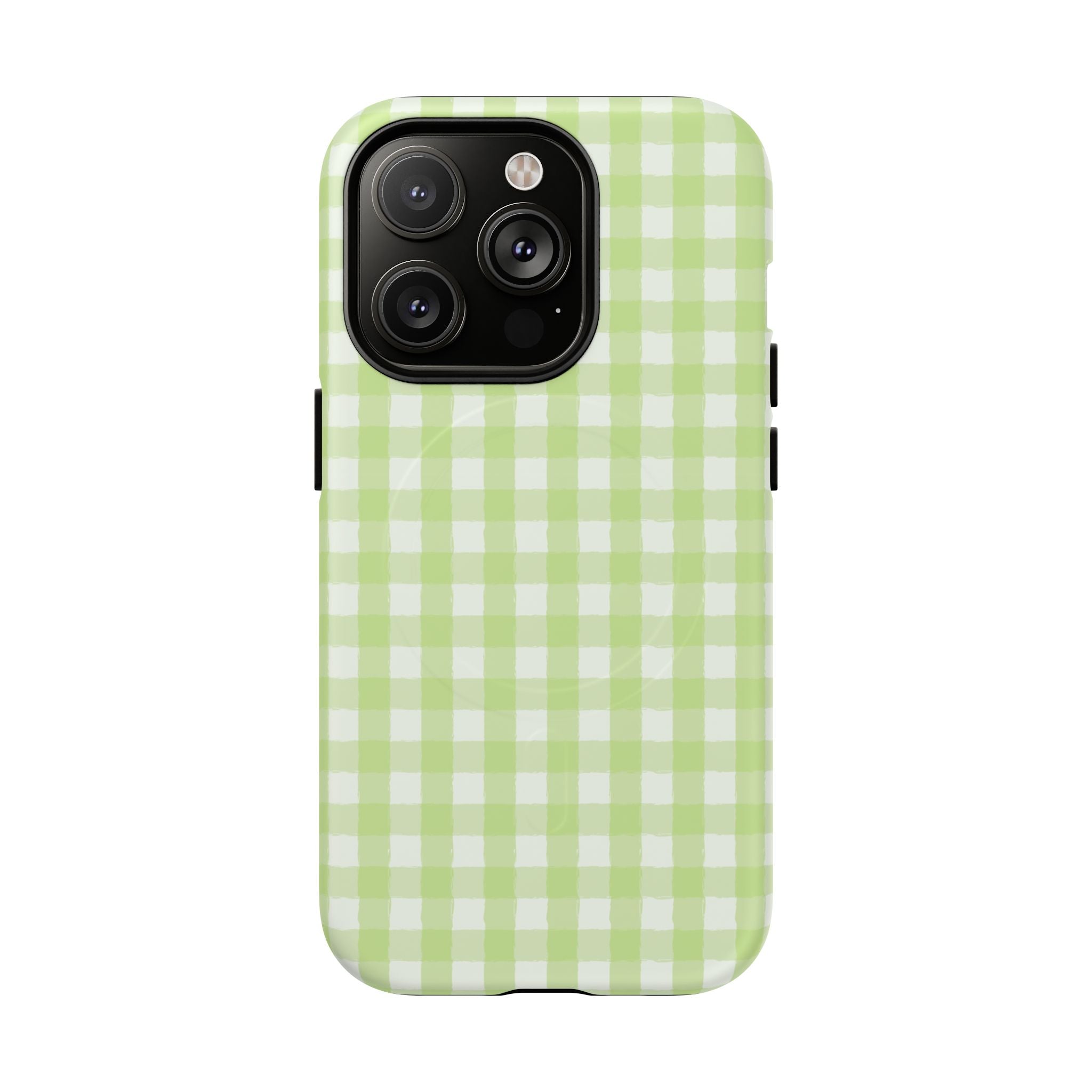 Green Gingham iPhone Case – MagSafe Compatible