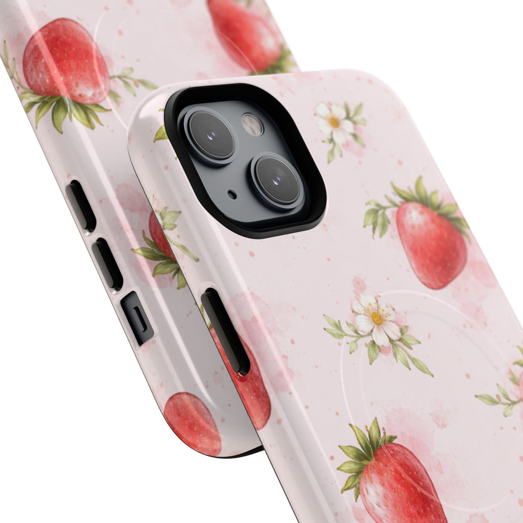 Strawberry Blossom iPhone Case – MagSafe Compatible