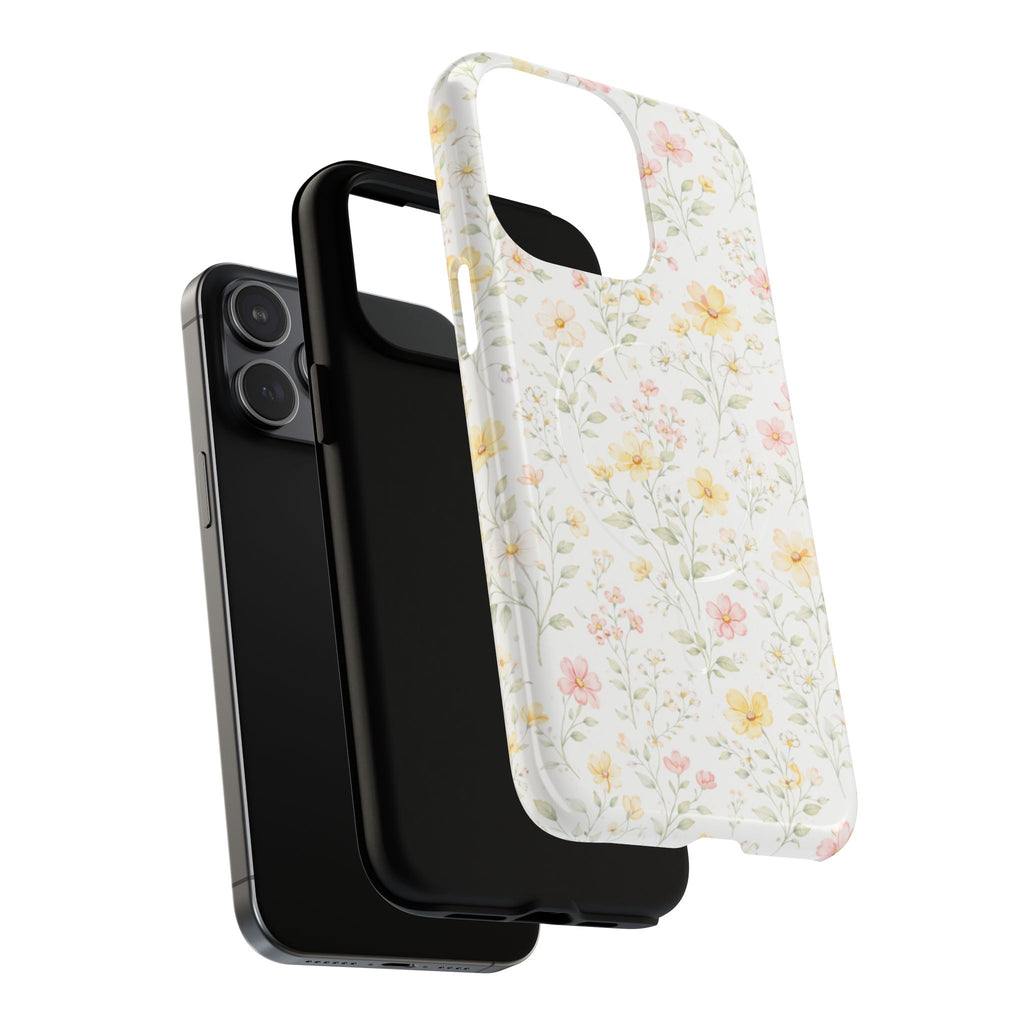 Floral Meadow Tough Magnetic Phone Case | Pastel Wildflower iPhone Cover