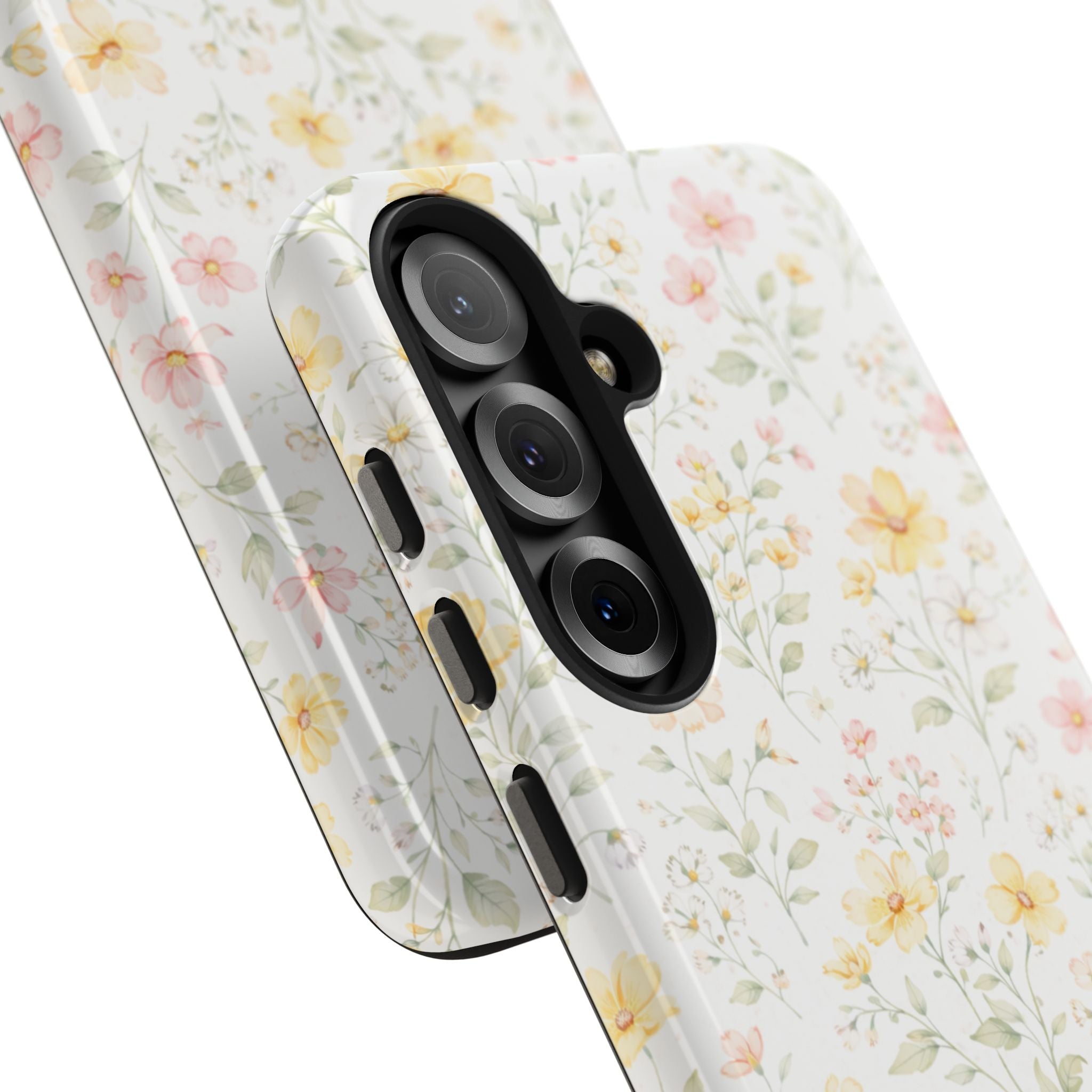 Pastel Floral Pattern Tough Phone Case, Vintage Dainty Flowers