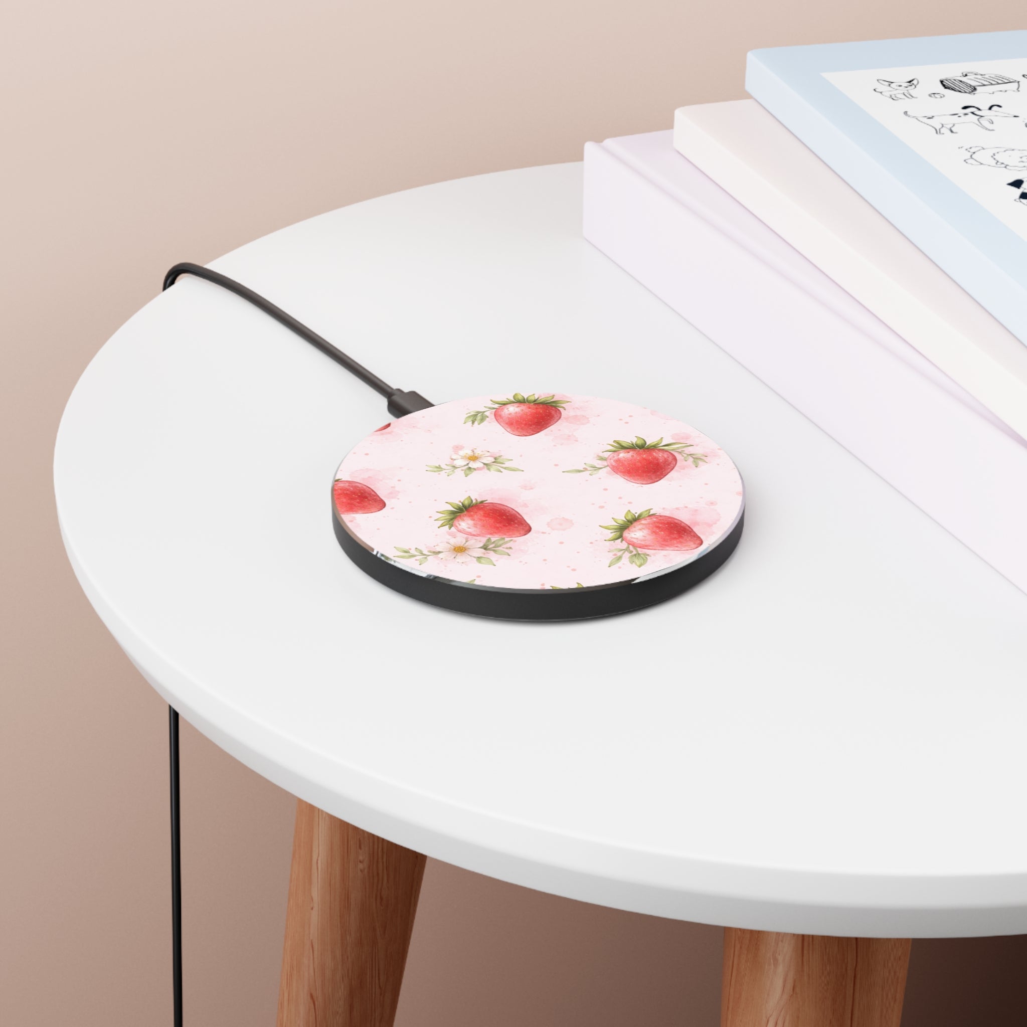 Watercolor Strawberry Wireless Charger