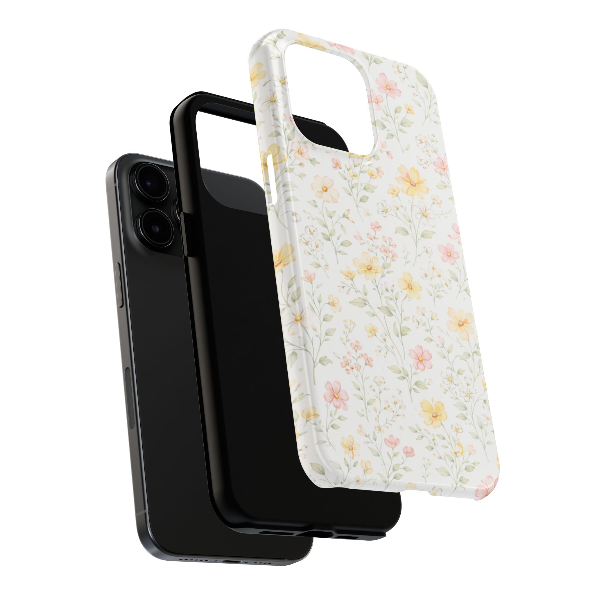 Delicate Pastel Wildflowers Tough Phone Case, Floral Botanical Pattern