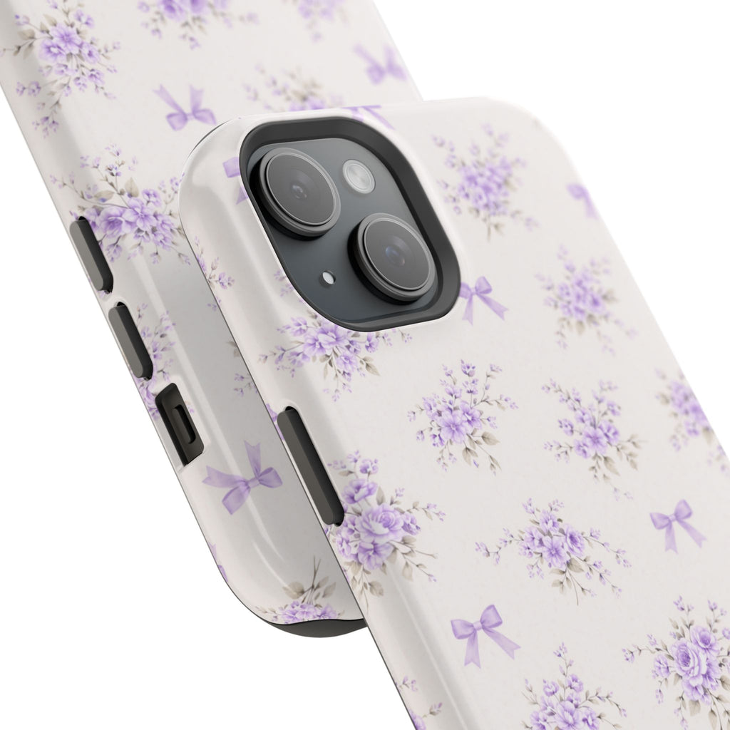 Lavender Bouquet Pattern iPhone Case | Magnetic Impact-Resistant Case
