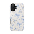 Floral Blue Bow iPhone Case – MagSafe Compatible