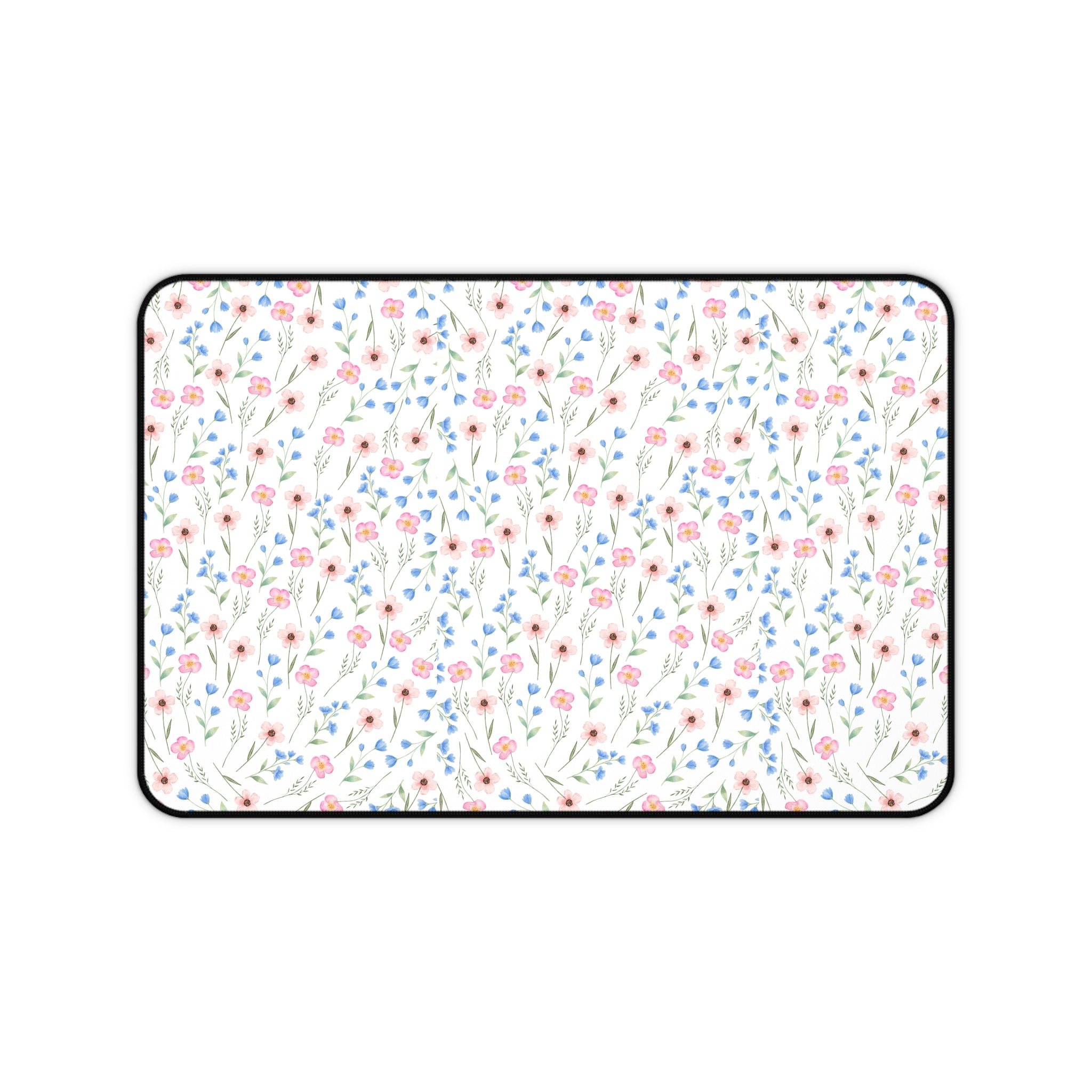 Floral Wildflower Desk Mat – Pastel Meadow Mousepad for Home Office & Study