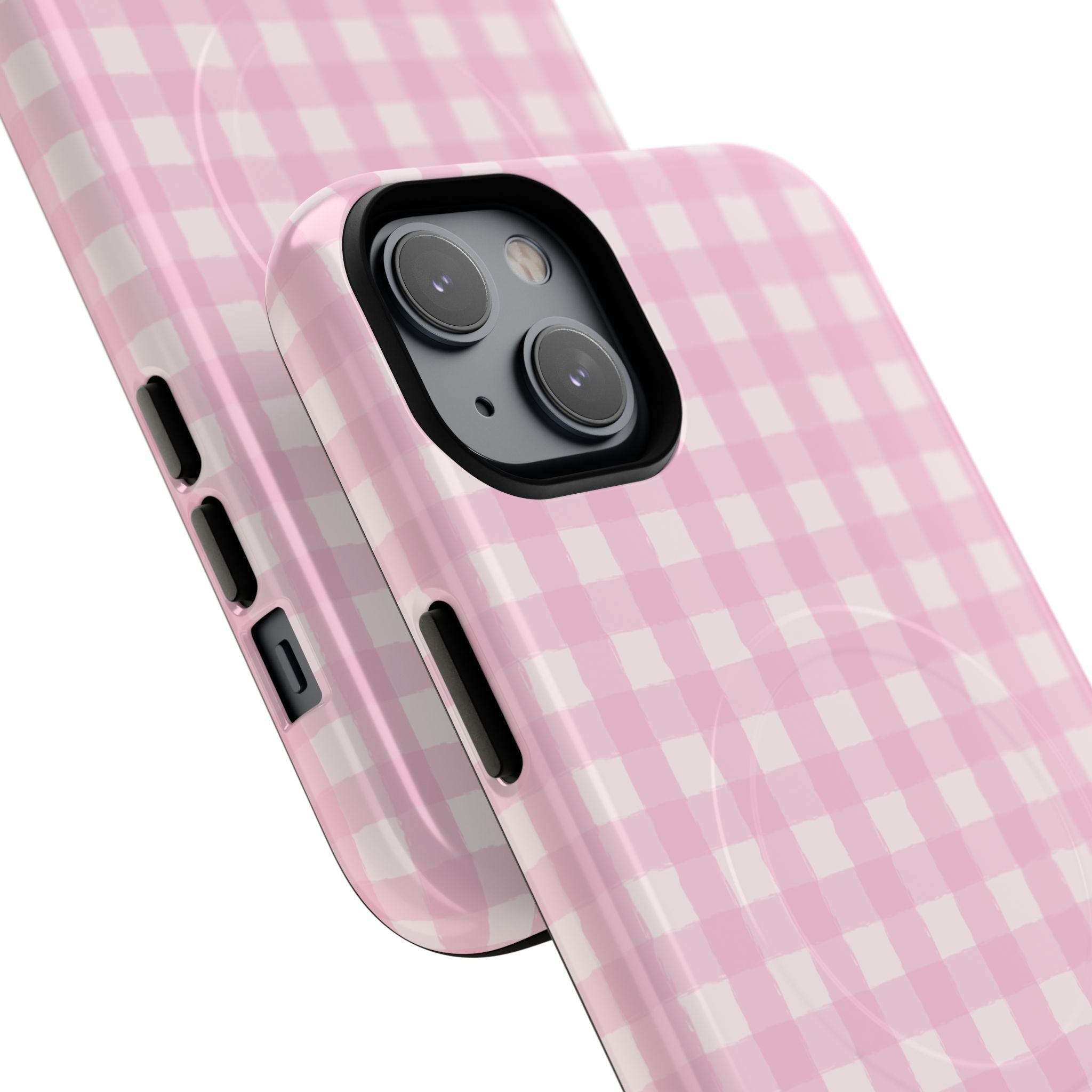 Pink Gingham iPhone Case – MagSafe Compatible