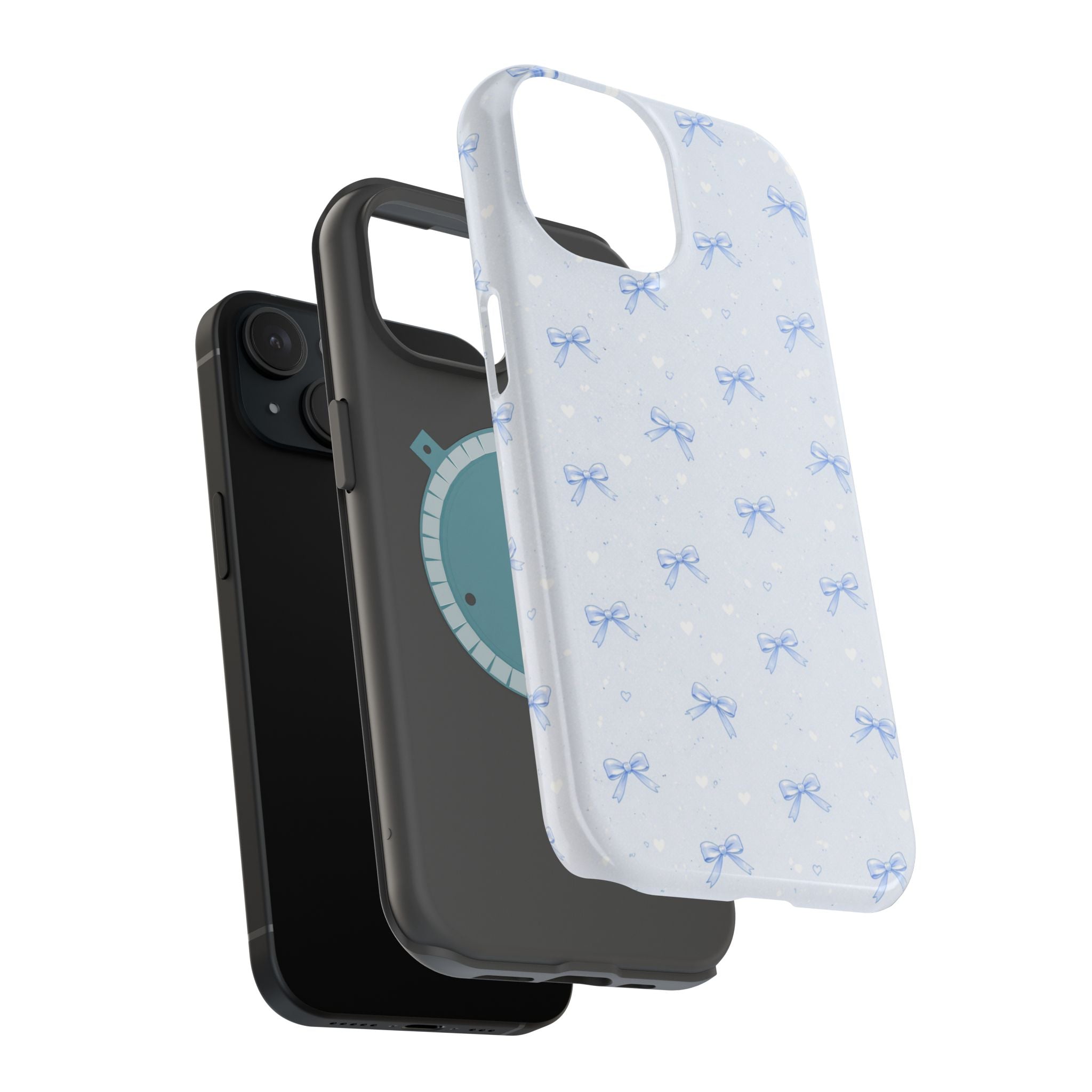 Blue Bow Pattern iPhone Case | Magnetic Impact-Resistant Case
