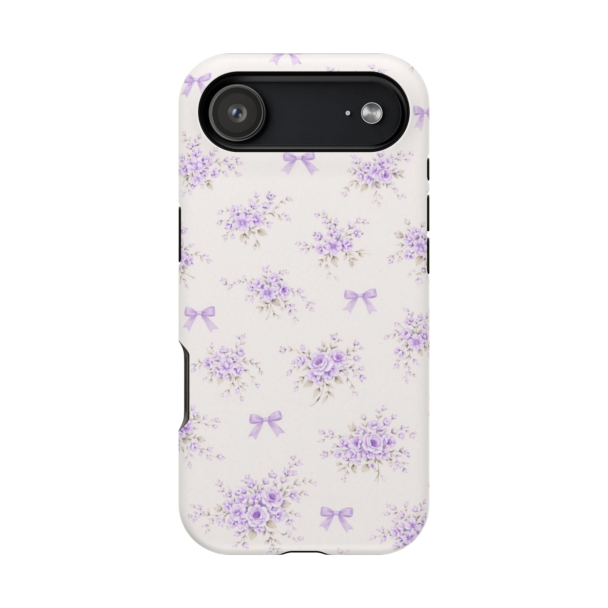 Lavender Bouquet Pattern iPhone Case | Magnetic Impact-Resistant Case