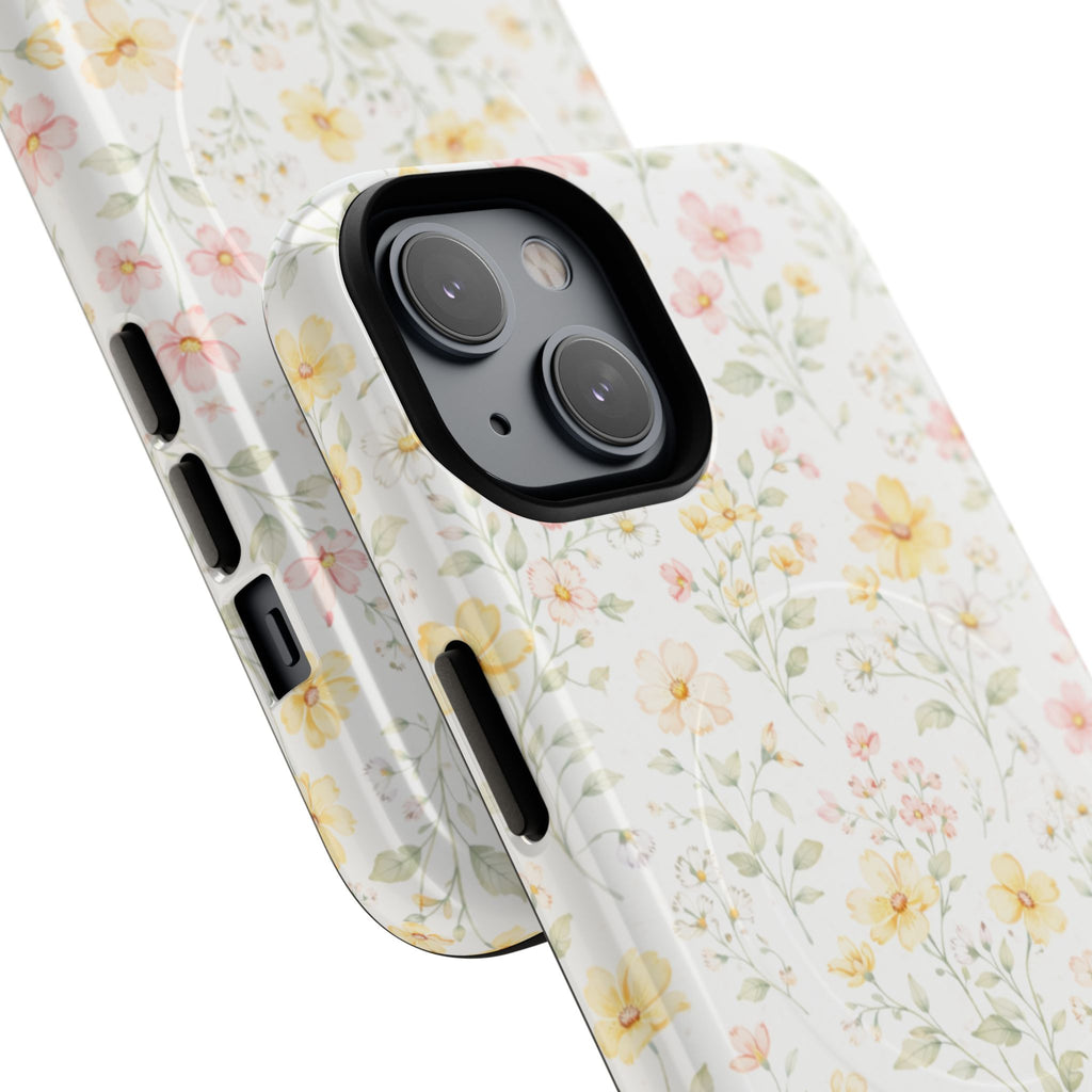 Floral Meadow Tough Magnetic Phone Case | Pastel Wildflower iPhone Cover