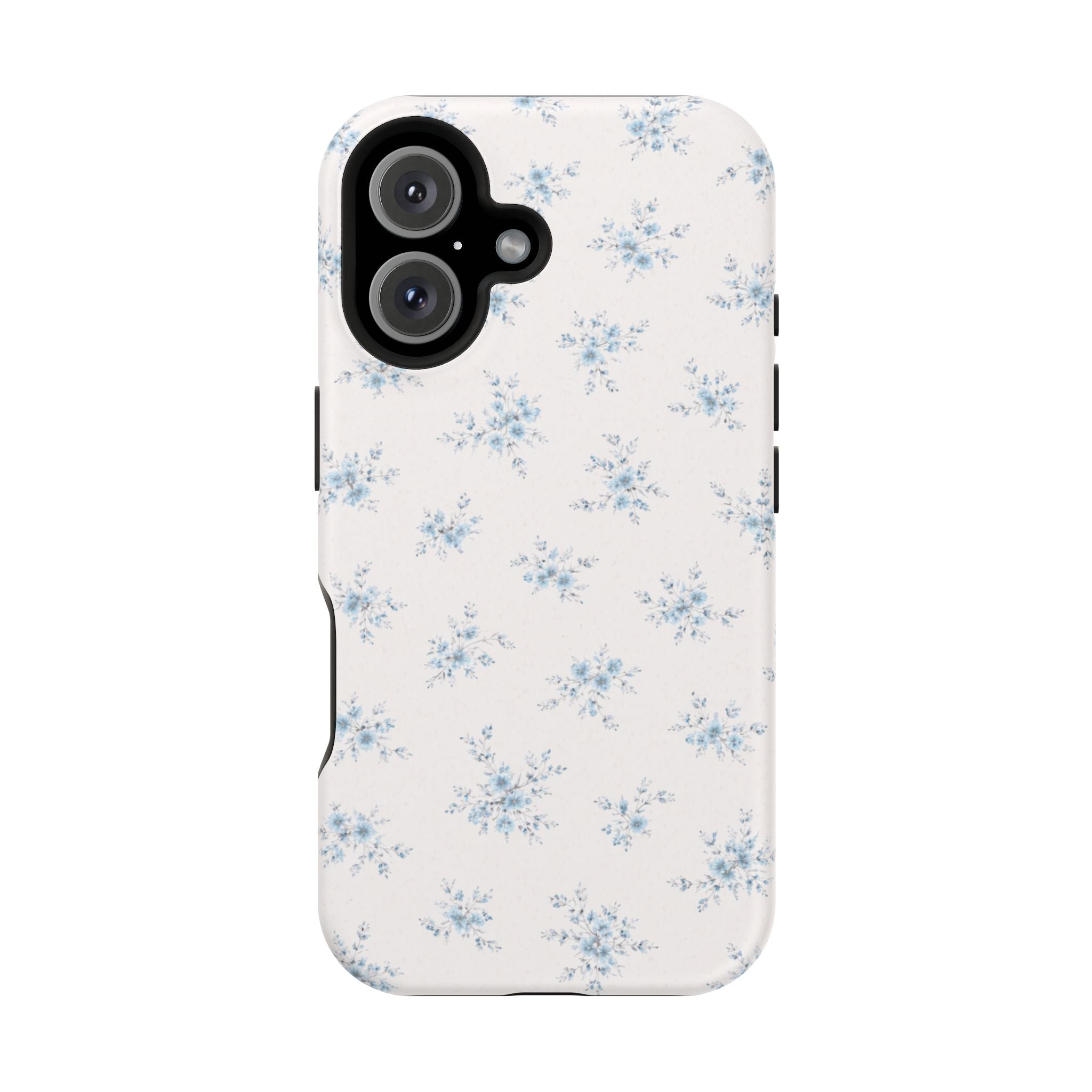 Blue Floral Pattern iPhone Case | Magnetic Impact-Resistant Case