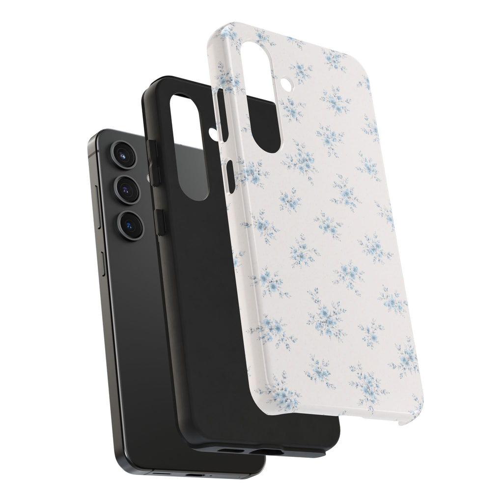 Blue Baby Breath Floral Samsung Galaxy Tough Phone Case, Delicate Botanical Print
