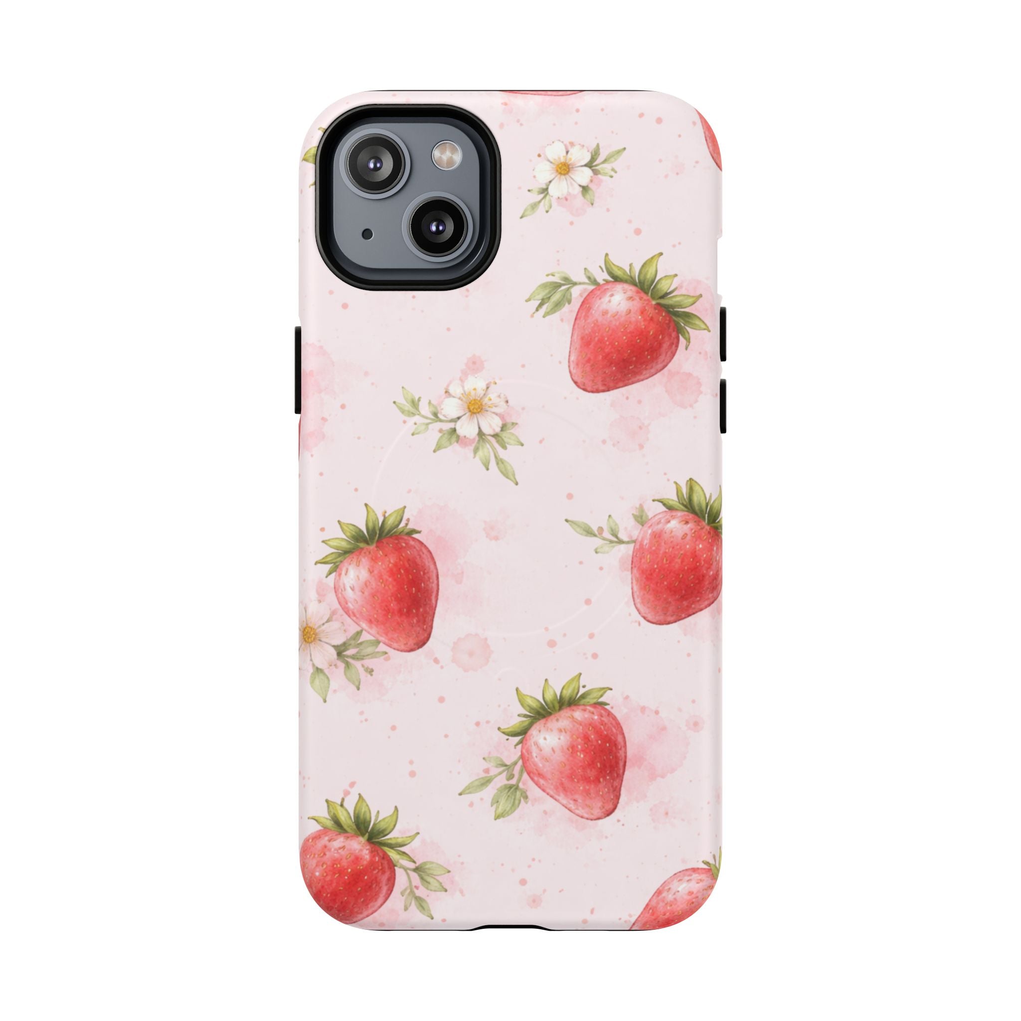 Strawberry Blossom iPhone Case – MagSafe Compatible