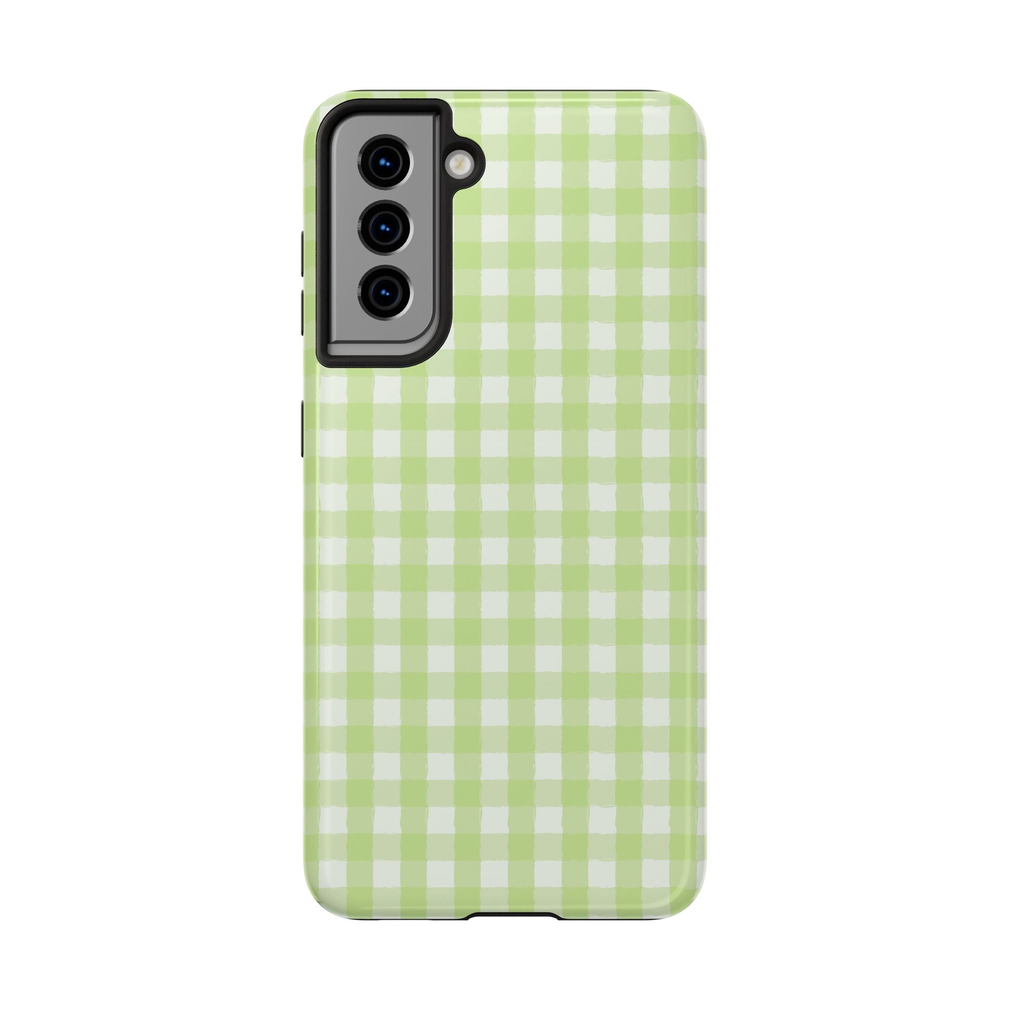 Green Gingham Tough Samsung Case – Pastel Plaid Protective Cover
