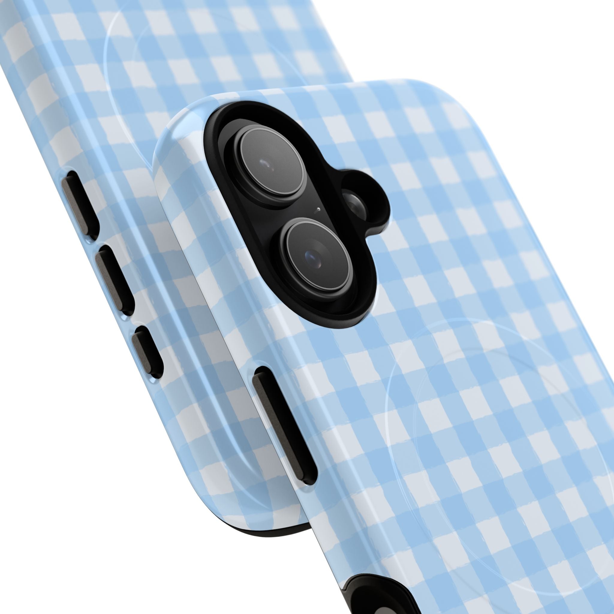 Blue Gingham iPhone Case – MagSafe Compatible
