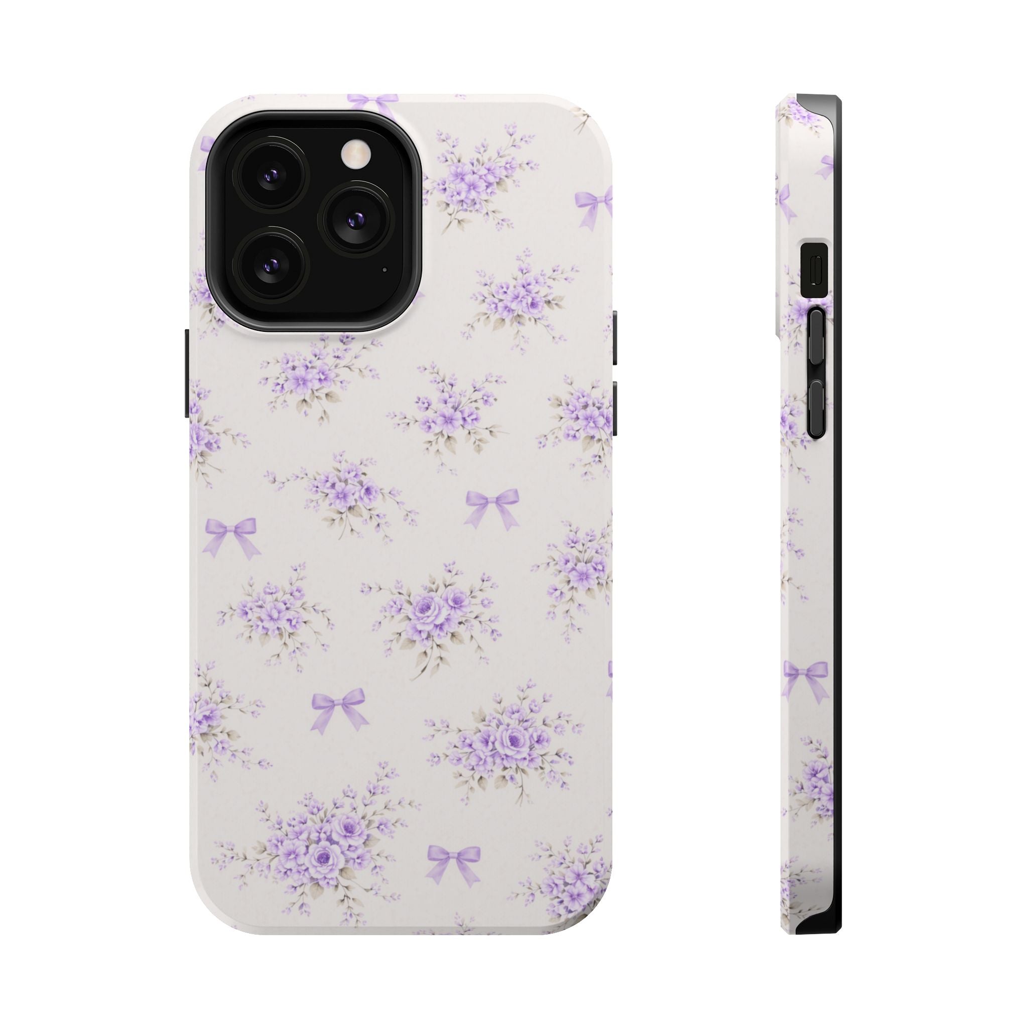 Lavender Bouquet Pattern iPhone Case | Magnetic Impact-Resistant Case