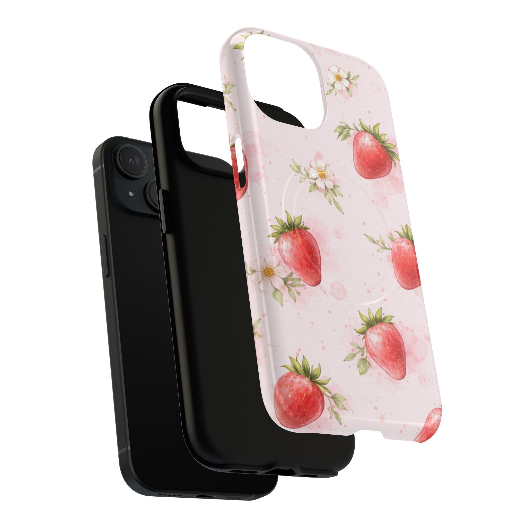 Strawberry Blossom iPhone Case – MagSafe Compatible