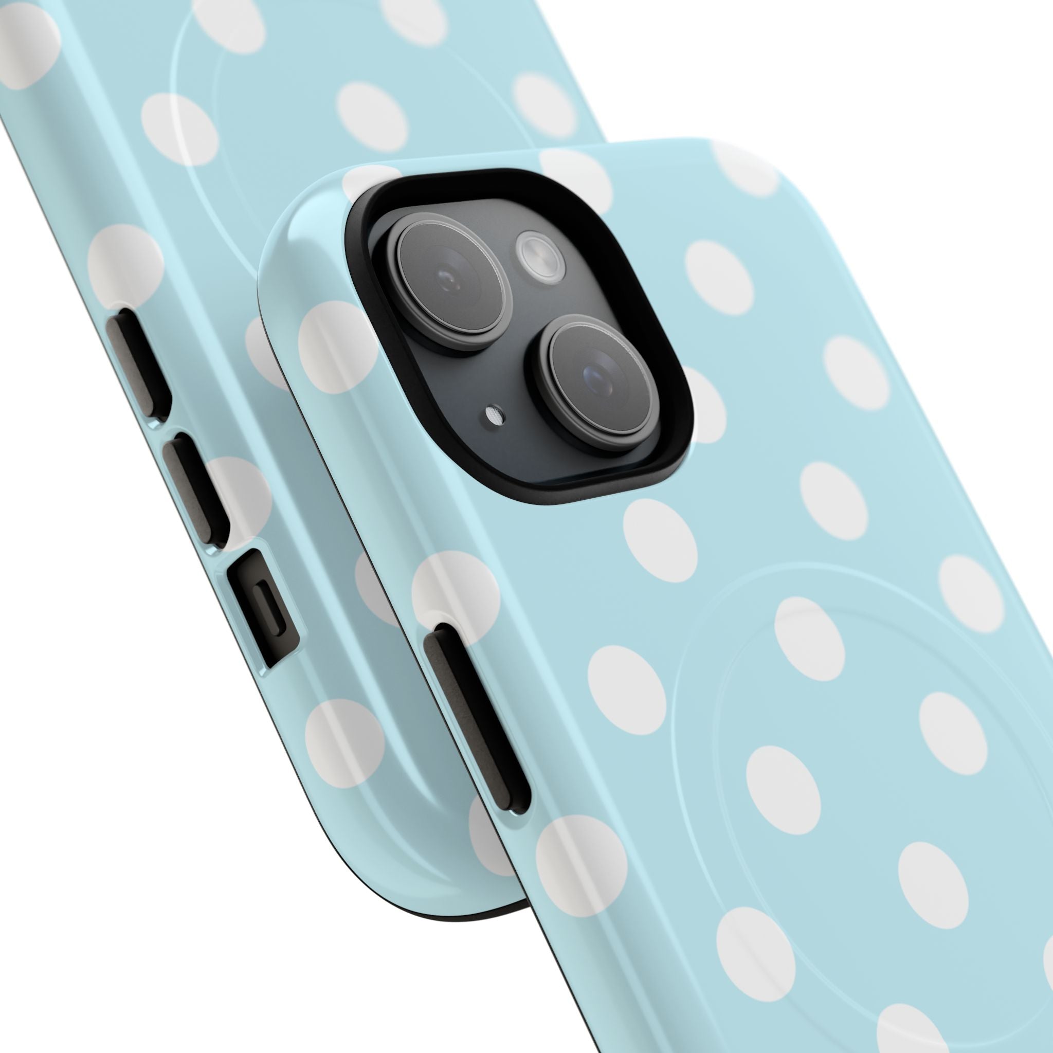 Blue Polka Dot iPhone Case – MagSafe Compatible
