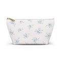Blue Floral Pattern Accessory Pouch | T-Bottom Makeup Bag