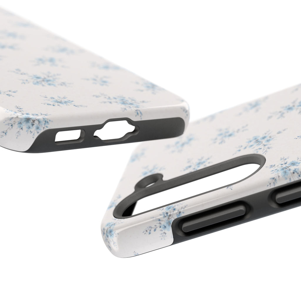 Blue Baby Breath Floral Samsung Galaxy Tough Phone Case, Delicate Botanical Print