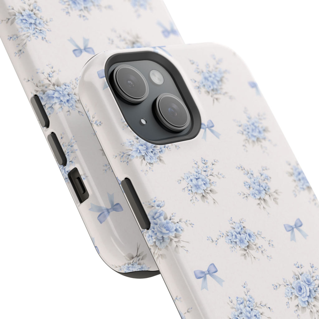 Blue Floral Bouquet iPhone Case | Magnetic Impact-Resistant Case