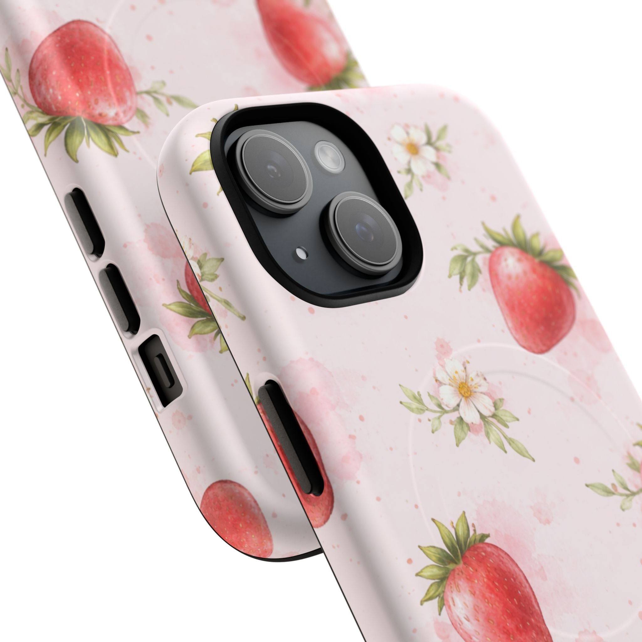 Strawberry Blossom iPhone Case – MagSafe Compatible