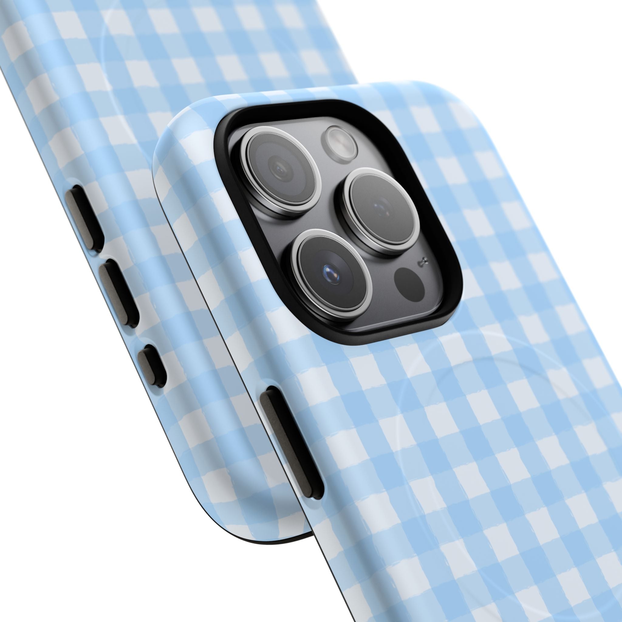Blue Gingham iPhone Case – MagSafe Compatible